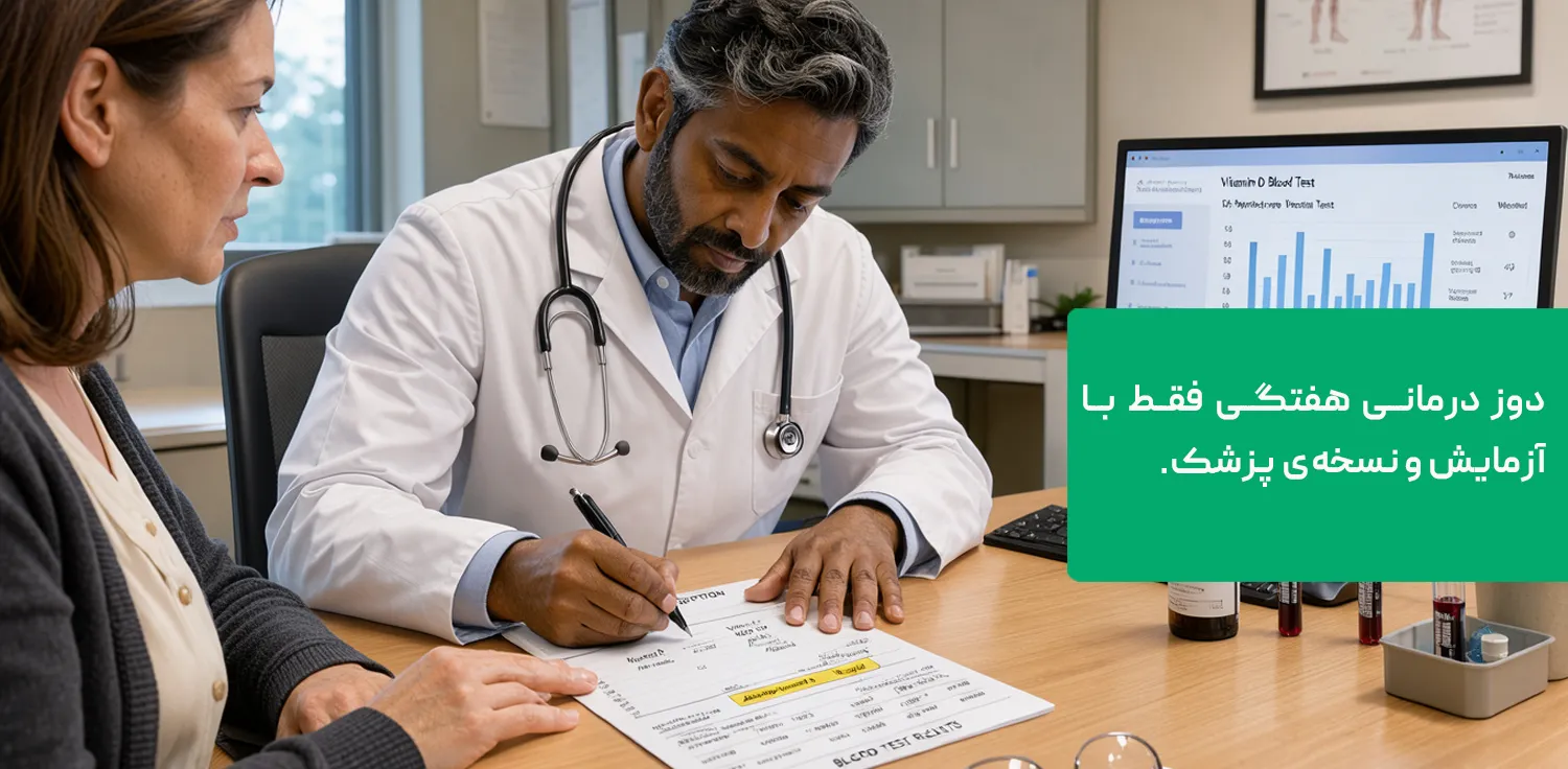 آزمایش ویتامین D و نسخه&zwnj;ی پزشک برای دوز درمانی