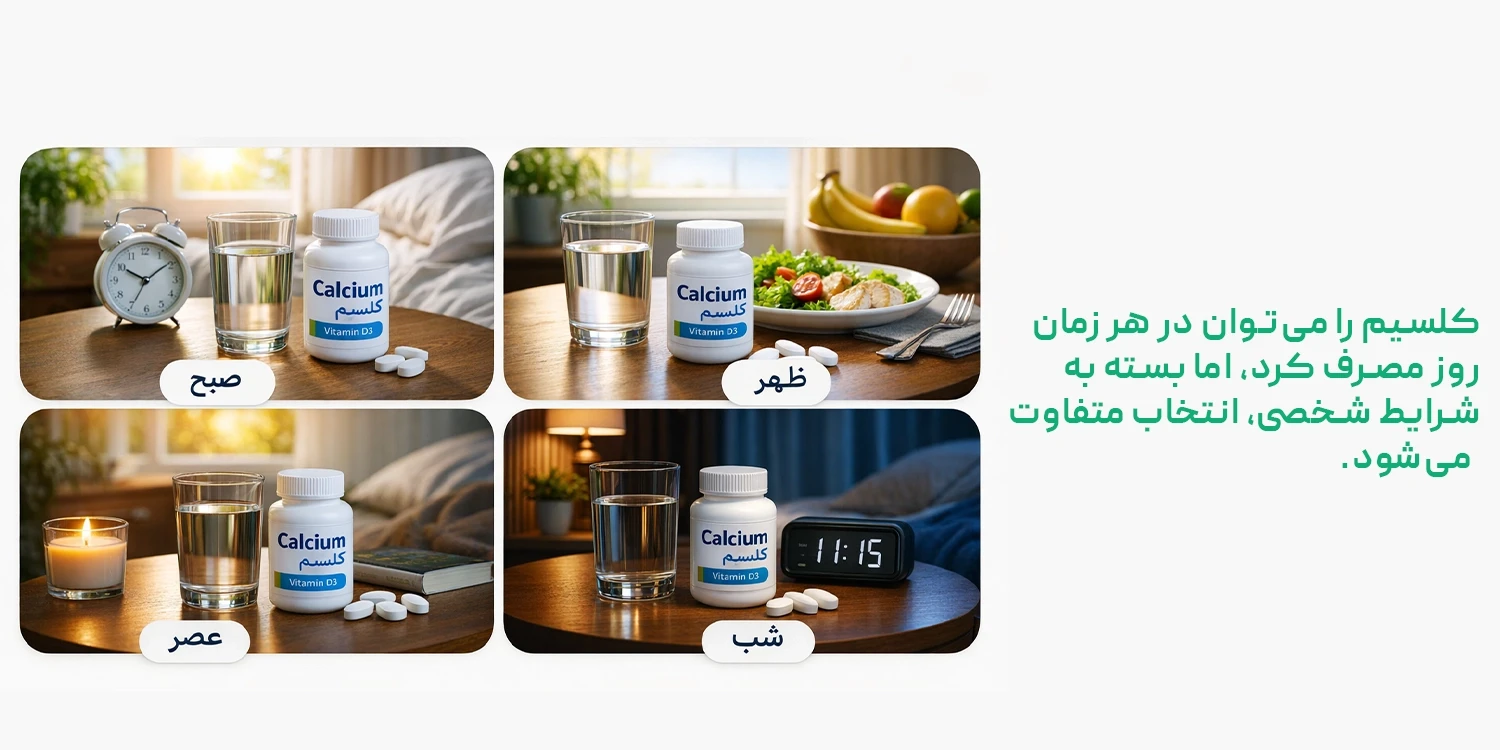 قرص کلسیم را شب بخوریم یا روز؟