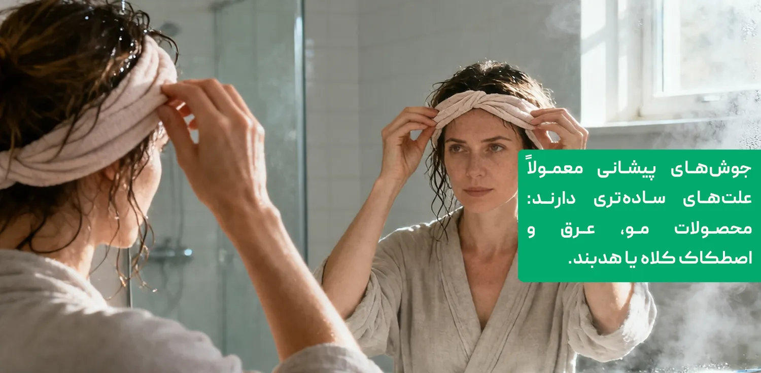 جوش پیشانی؛ محصولات مو و اصطکاک، نه ضعف کبد