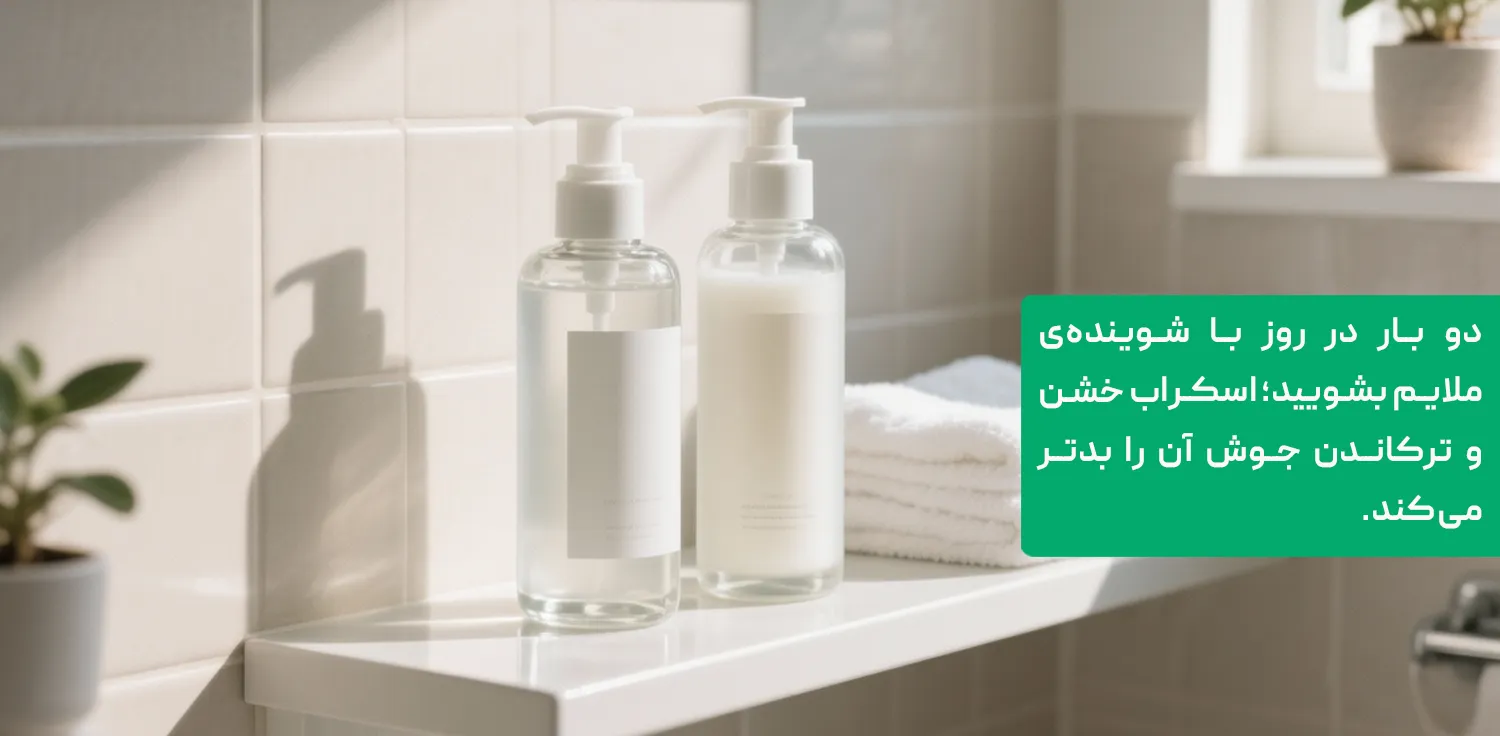 مراقبت ملایم پوست مستعد جوش با شوینده و مرطوب&zwnj;کننده