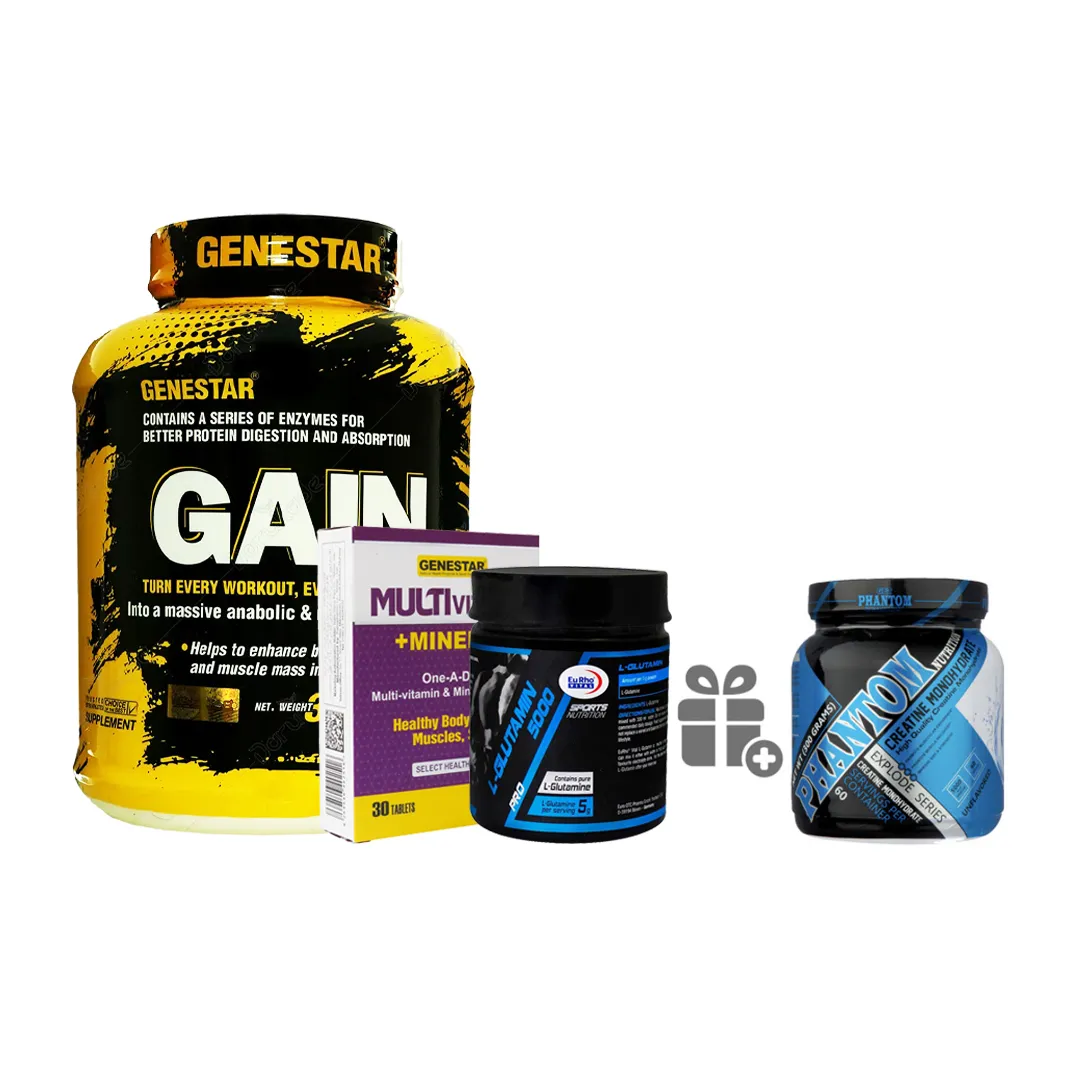 پکیج افزایش وزن و حجم + هدیه کراتین فانتوم نوتریشن ۳۰۰ گرمی