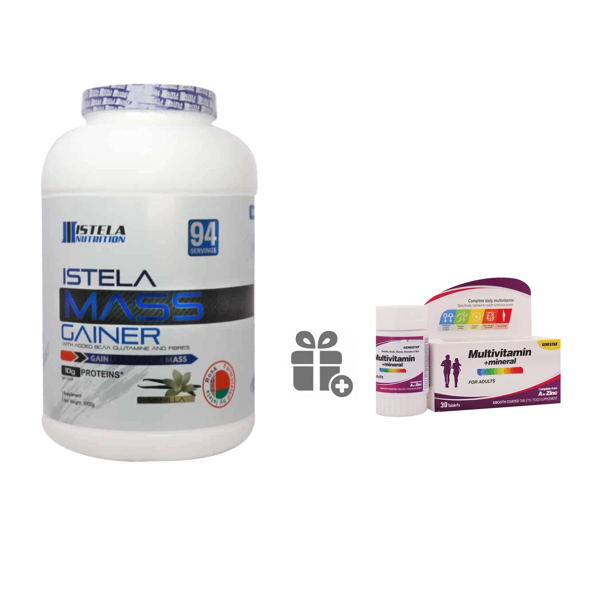 مس گینر استلا نوتریشن 3000 گرم + مولتی ویتامین مینرال ژن استار