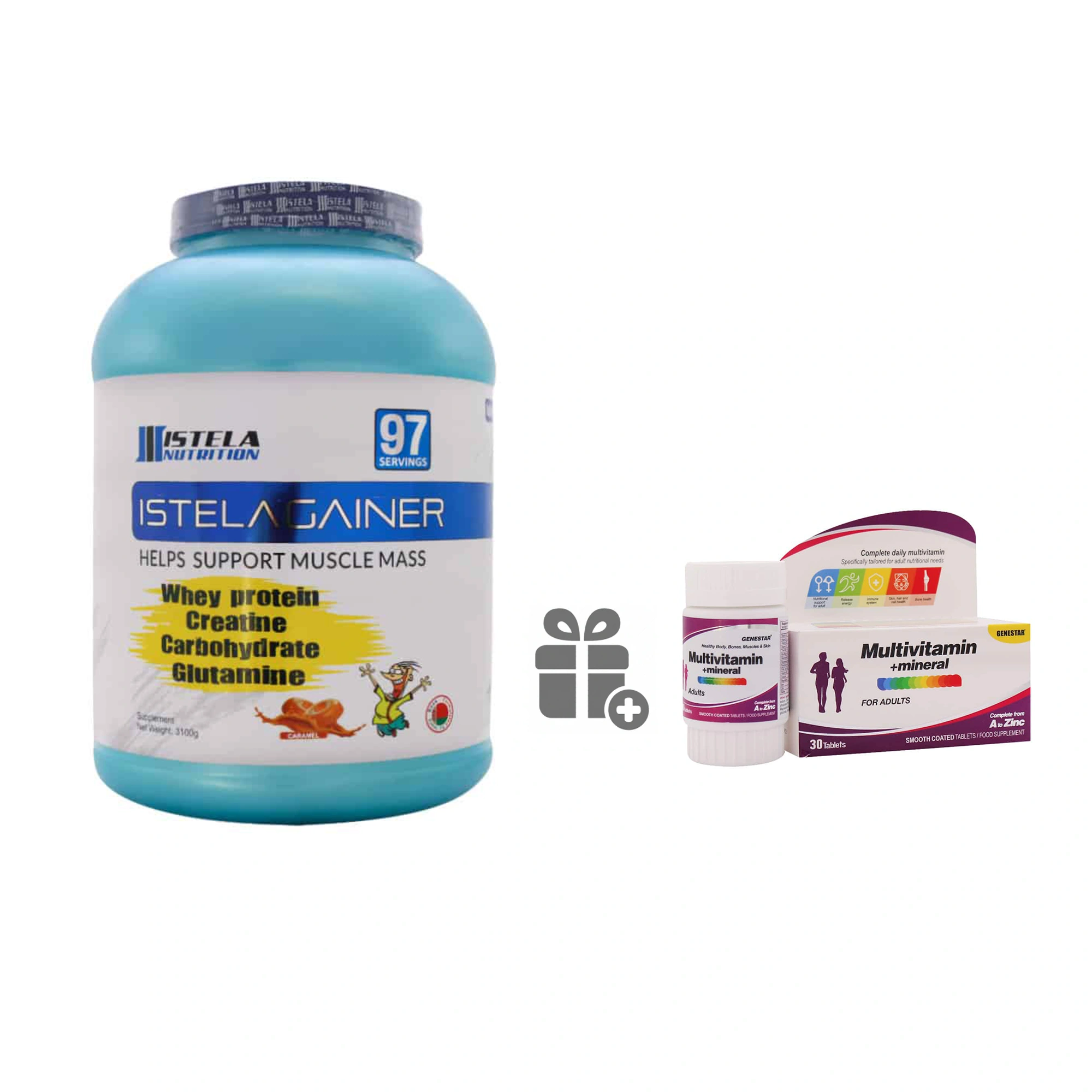 گینر استلا نوتریشن 3100 گرم + مولتی ویتامین ژن استار