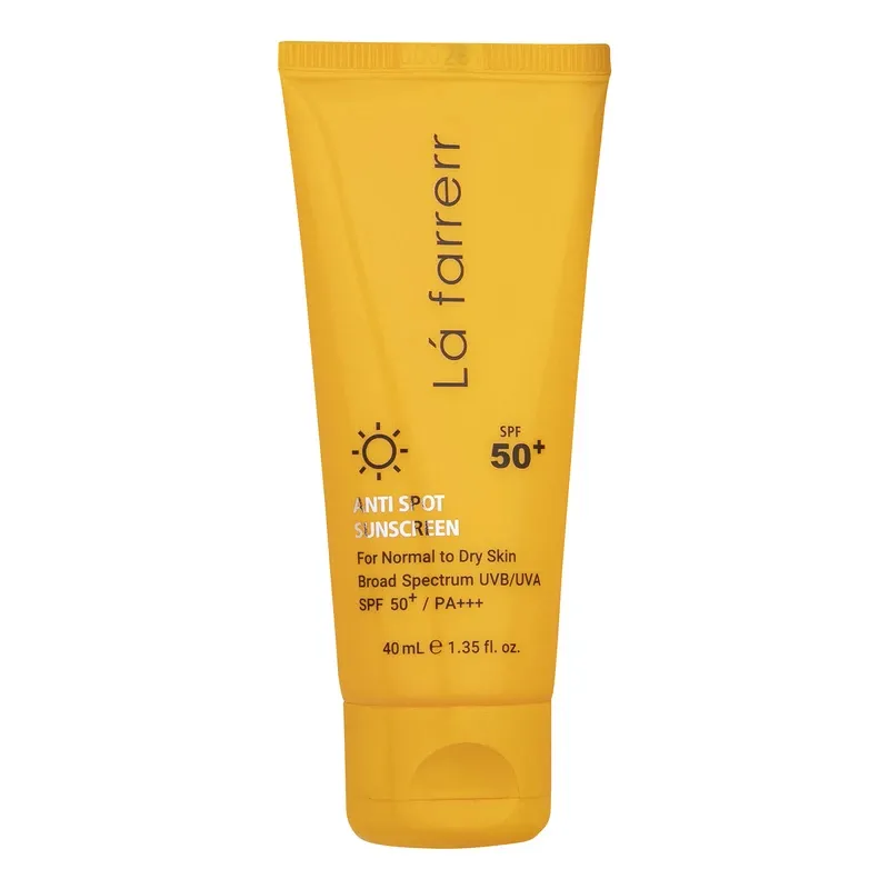 کرم ضد آفتاب و ضد لک بی رنگ لافارر مدل spf50 مناسب پوست خشک
