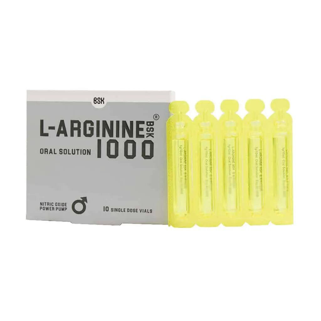 ویال ال آرژنین 1000 میلی گرم بی اس کی بسته 10 عددی 1