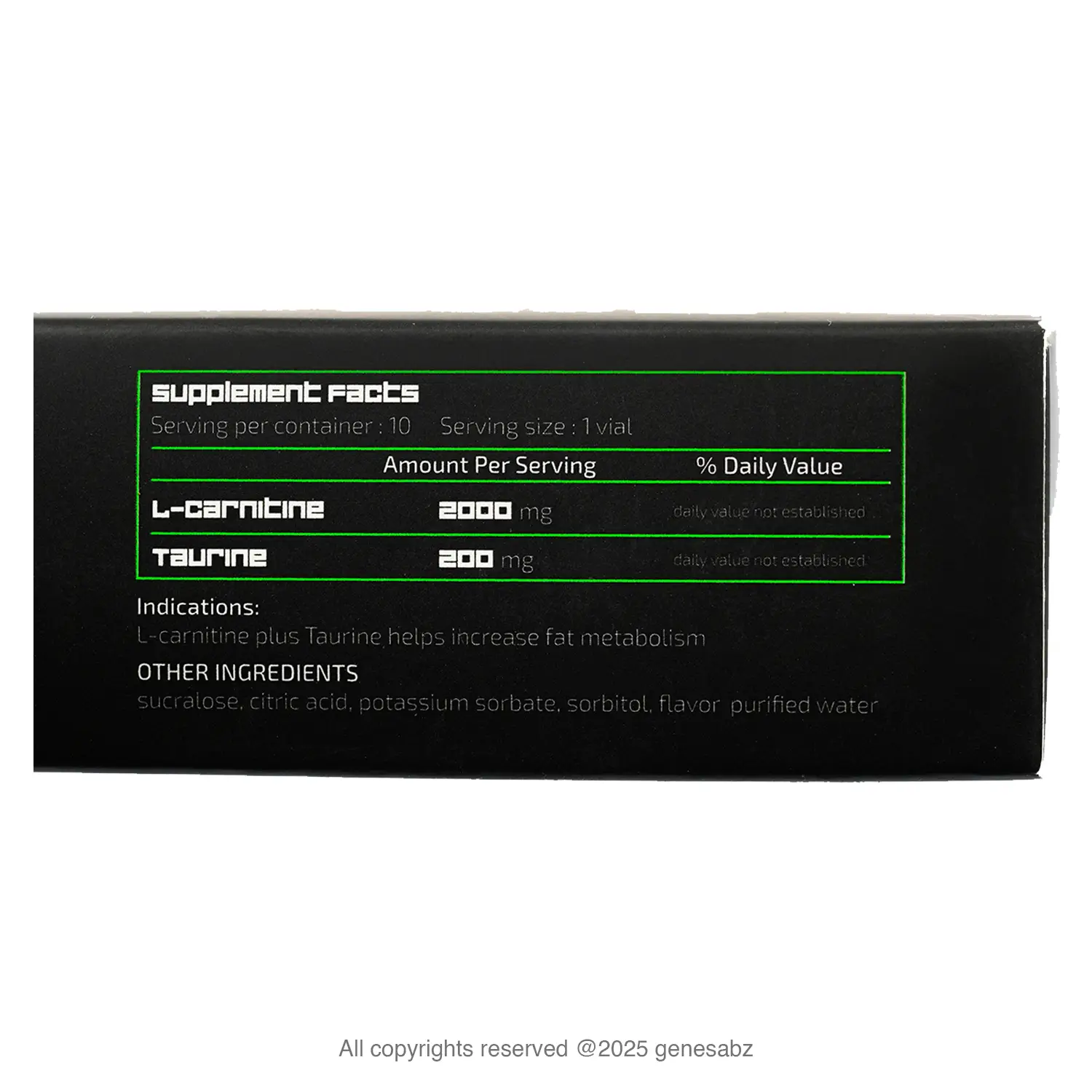 ویال خوراکی ال کارنیتین 2000 میلی گرم تائورین 200 میلی گرم زی پاد 2