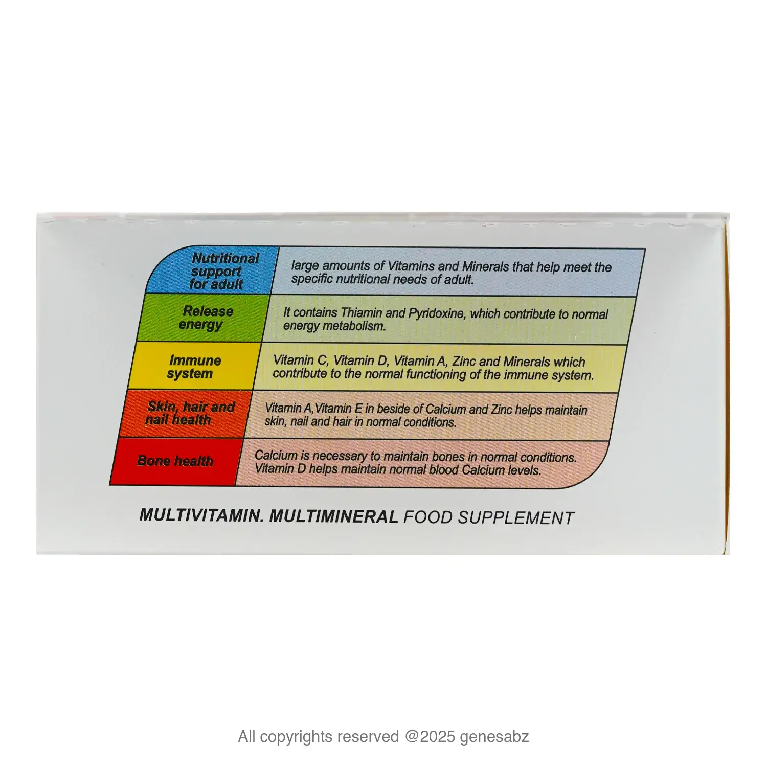 قرص مولتی ویتامین مینرال ژن استار بسته 30 عددی 0