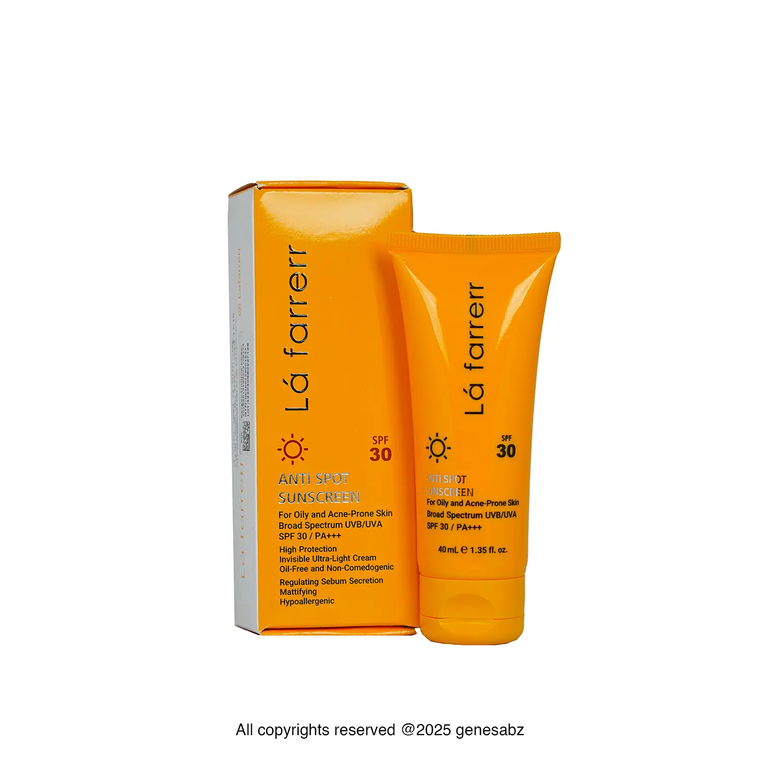 کرم ضد آفتاب و ضد لک بی رنگ لافارر مدل SPF30 مناسب پوست خشک