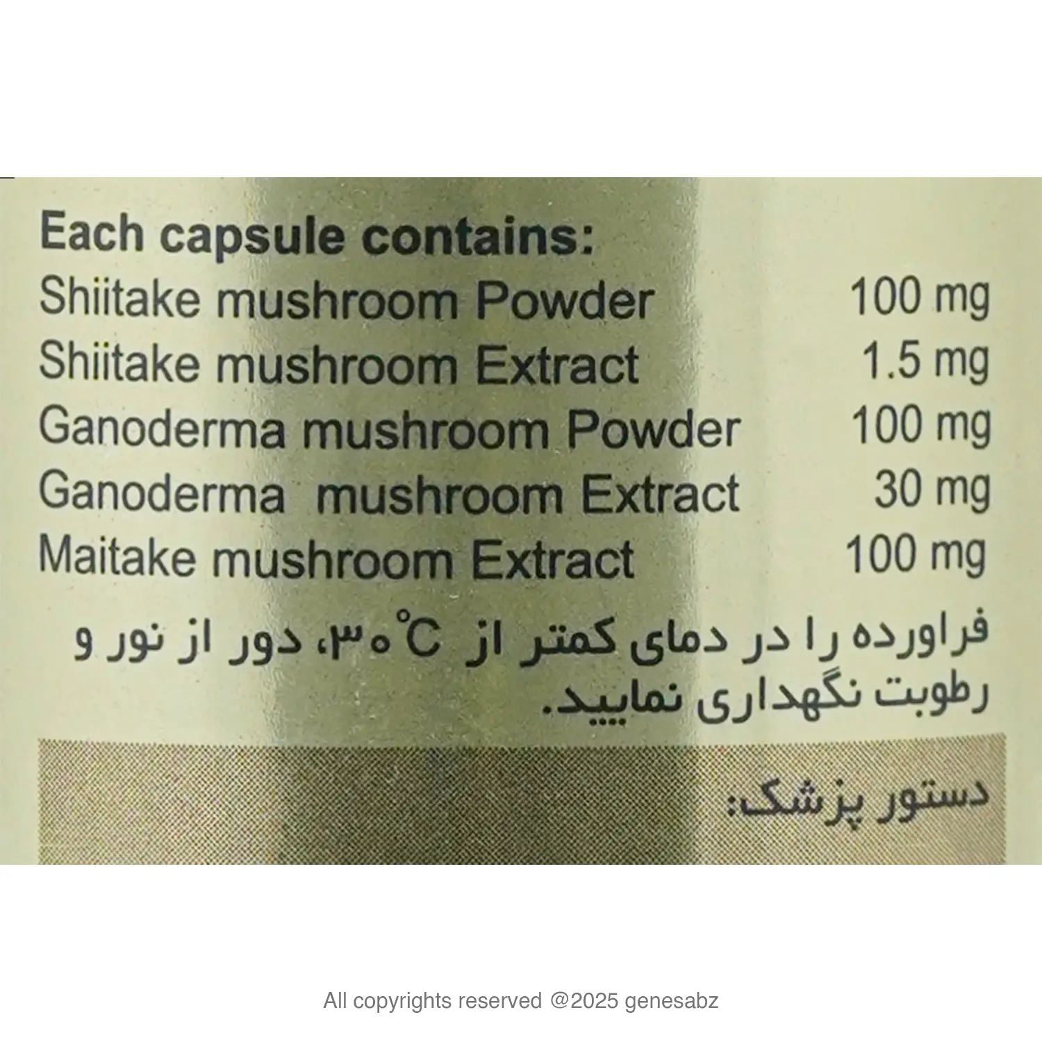 کپسول شیتاکه 60 عددی پلانتا 1