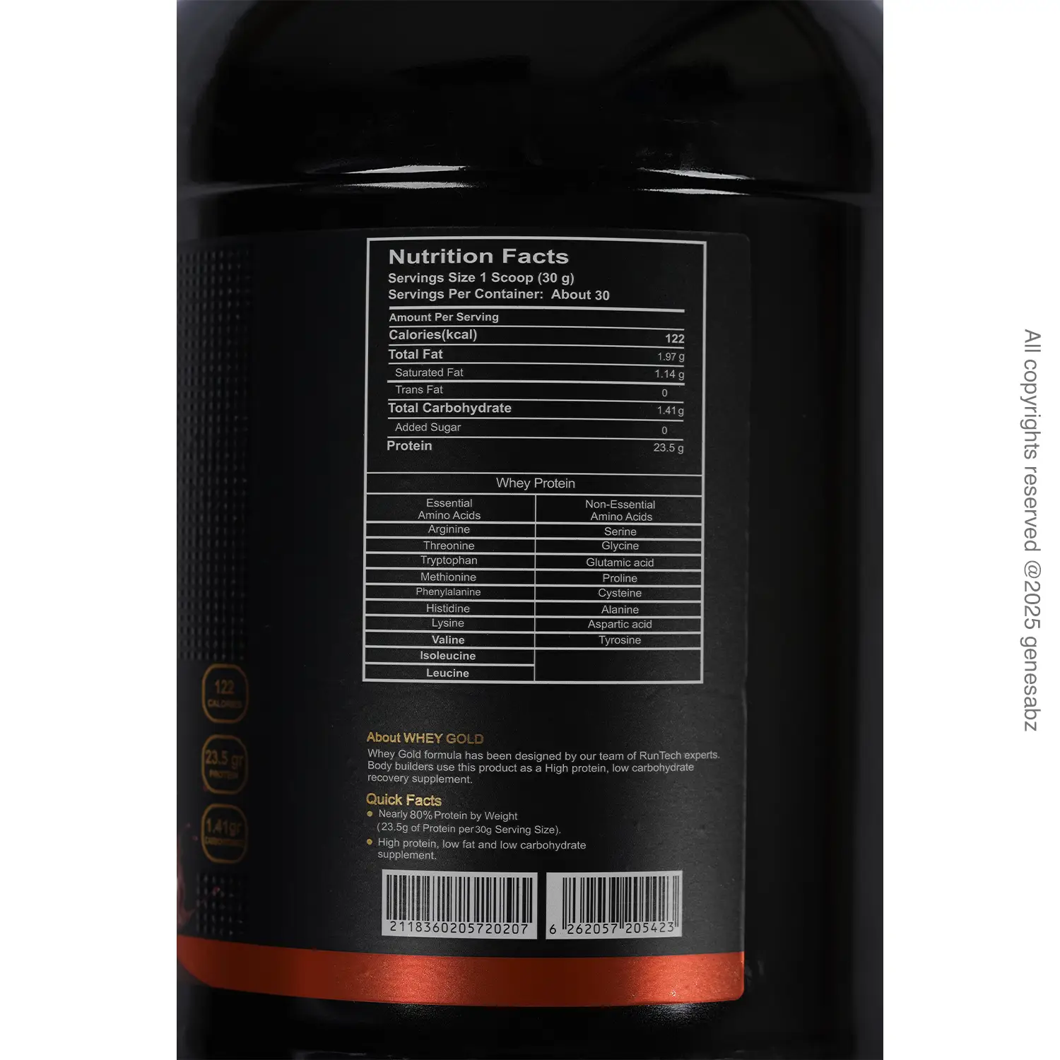 پودر پروتئین وی گلد رانتک 908 گرمی 1