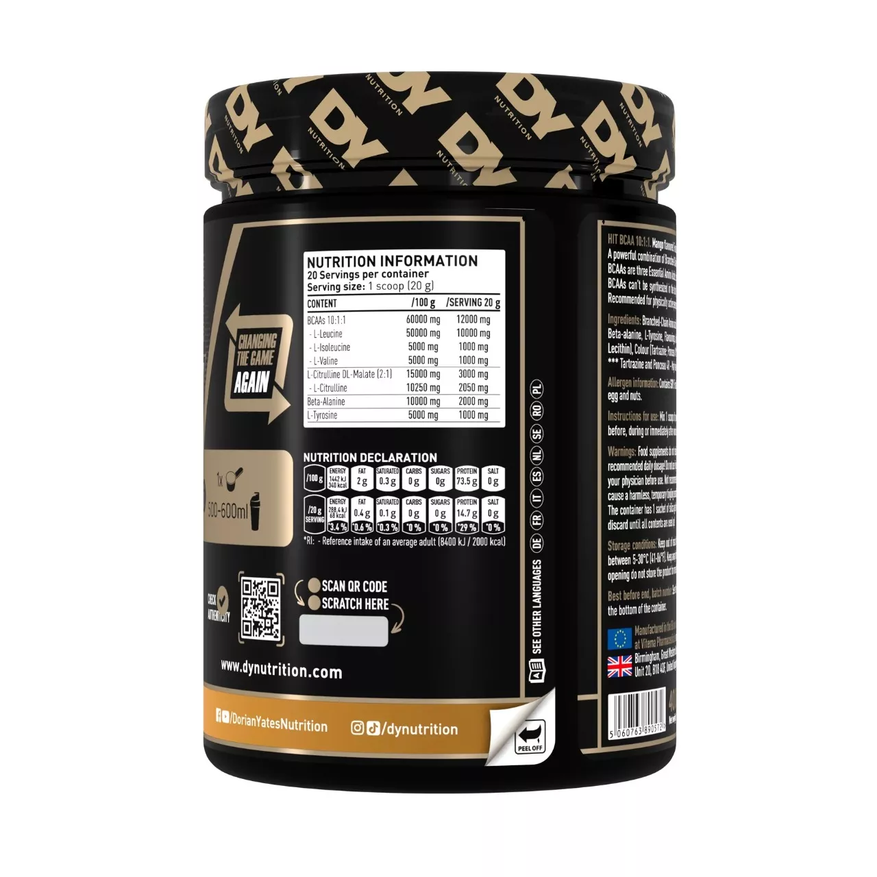 پودر بی سی ای ای 10.1.1 + سیترولین + بتا آلانین دوریان یتس (دی وای | DY) 2