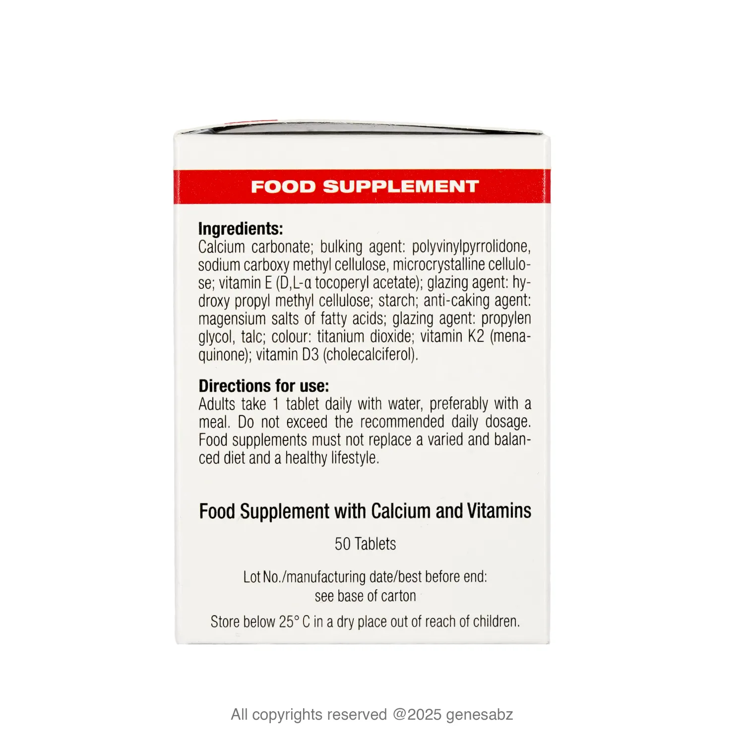 قرص کلسیم و ویتامین D3 یوروویتال 0