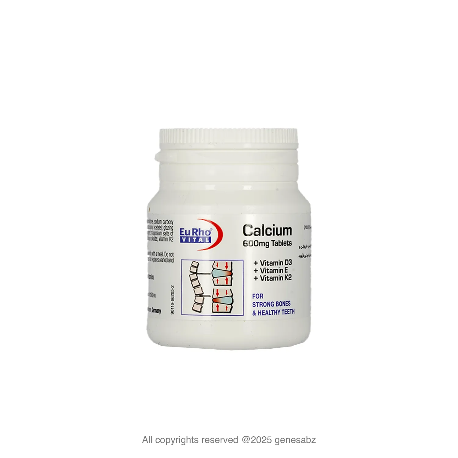 قرص کلسیم و ویتامین D3 یوروویتال 4