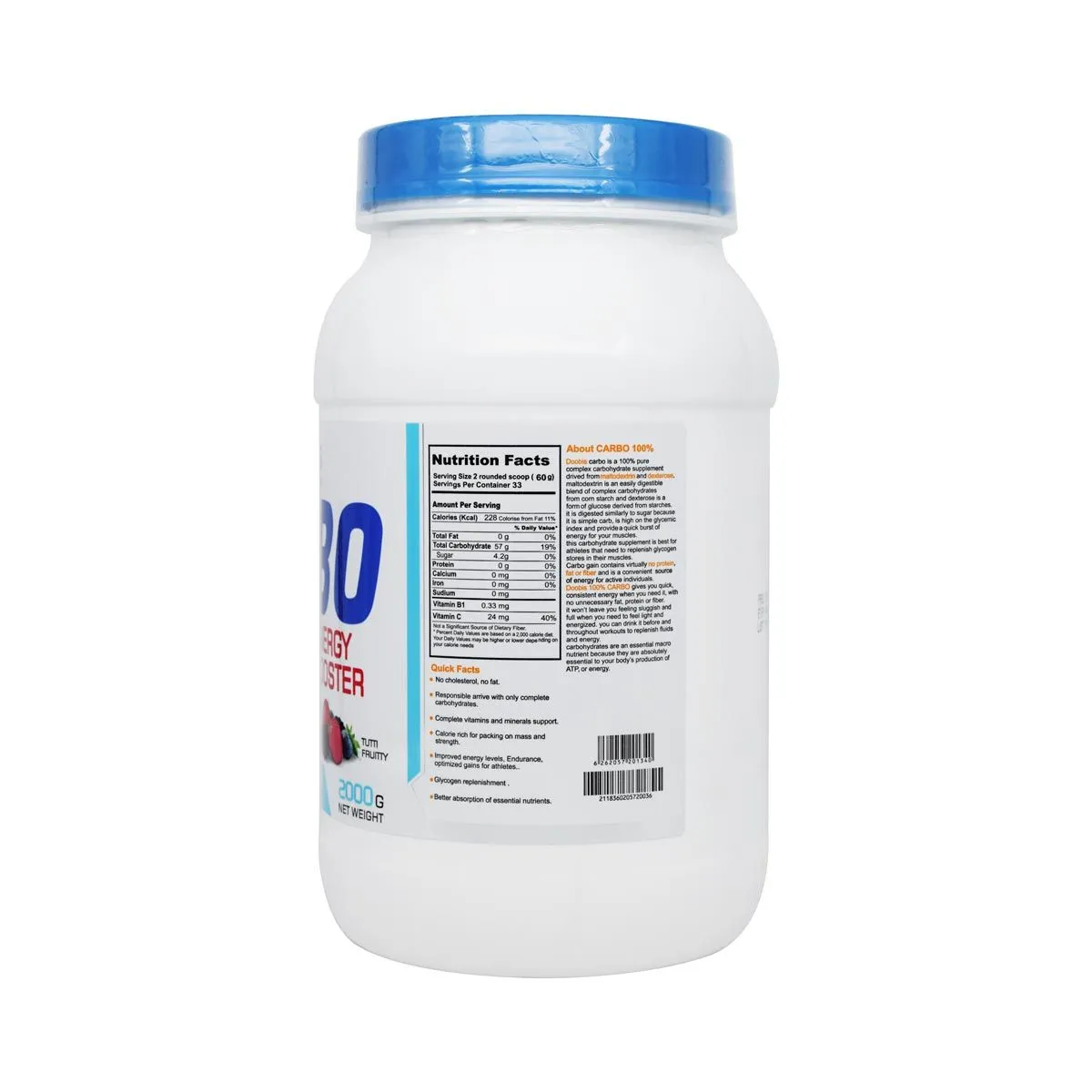 پودر کربو 100 درصد انرژی پروداکشن دوبیس وزن 2000 گرم 0