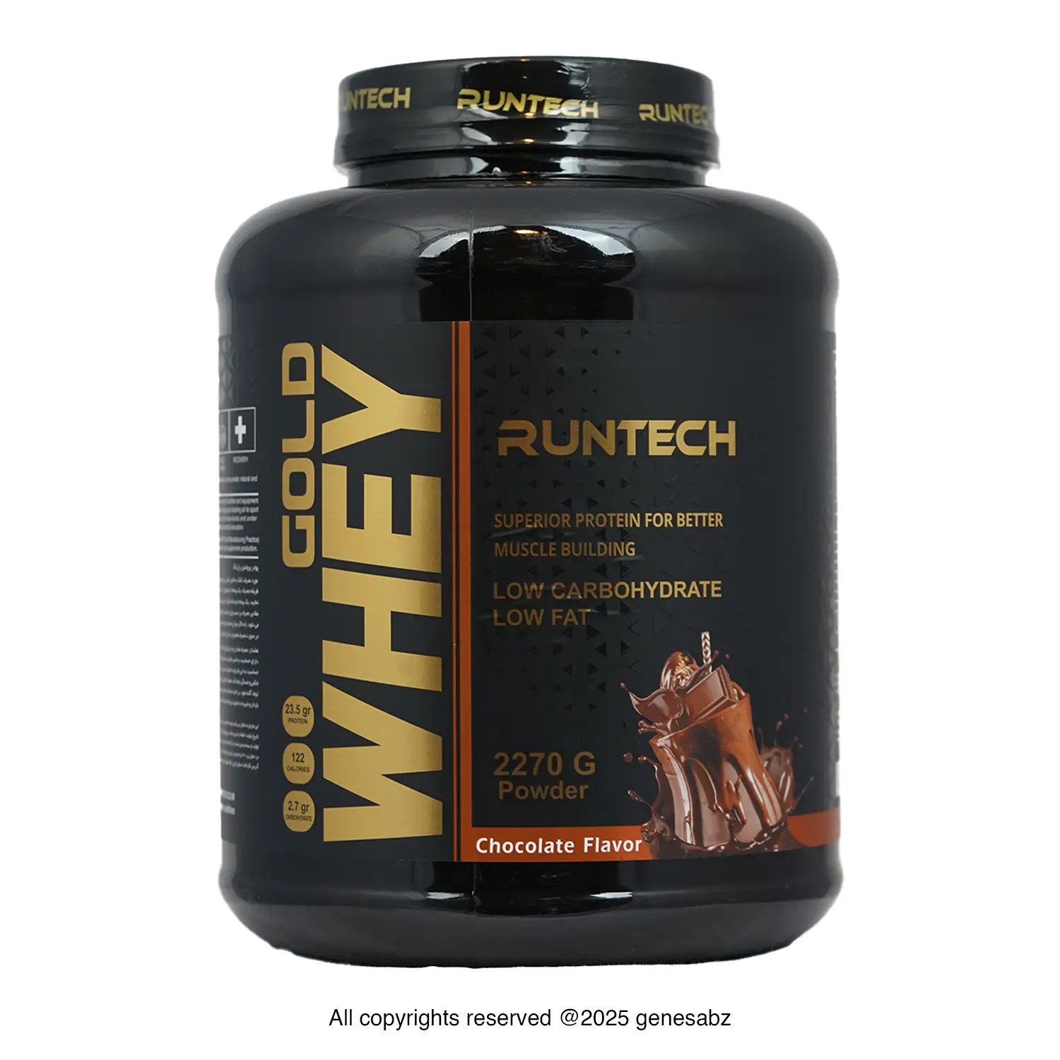 پودر پروتئین وی گلد رانتک 2270 گرم شکلاتی + هدیه: قرص مولتی ویتامین مینرال ژن استار 0