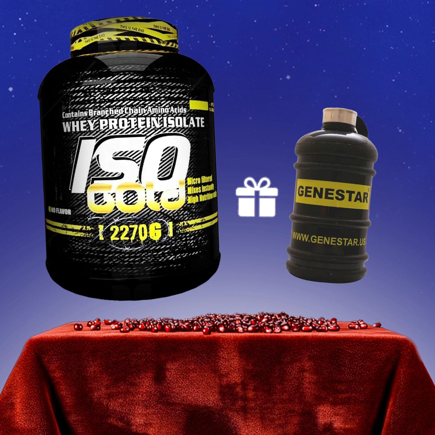 پودر ایزو وی گلد ژن استار وزن 2270 گرم + هدیه: بطری آب ژن استار