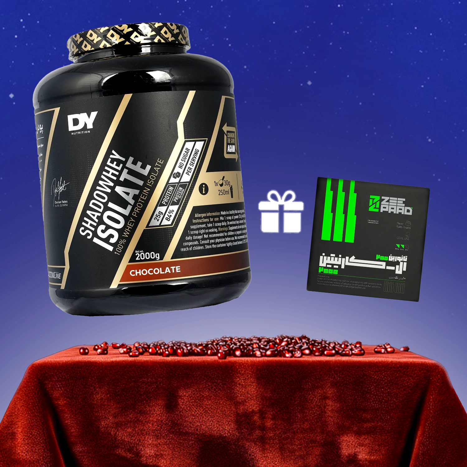 پودر پروتئین شادو وی ایزوله دوریان یتس (دی وای | dy) + هدیه: ویال خوراکی ال کارنیتین تائورین زی پاد 