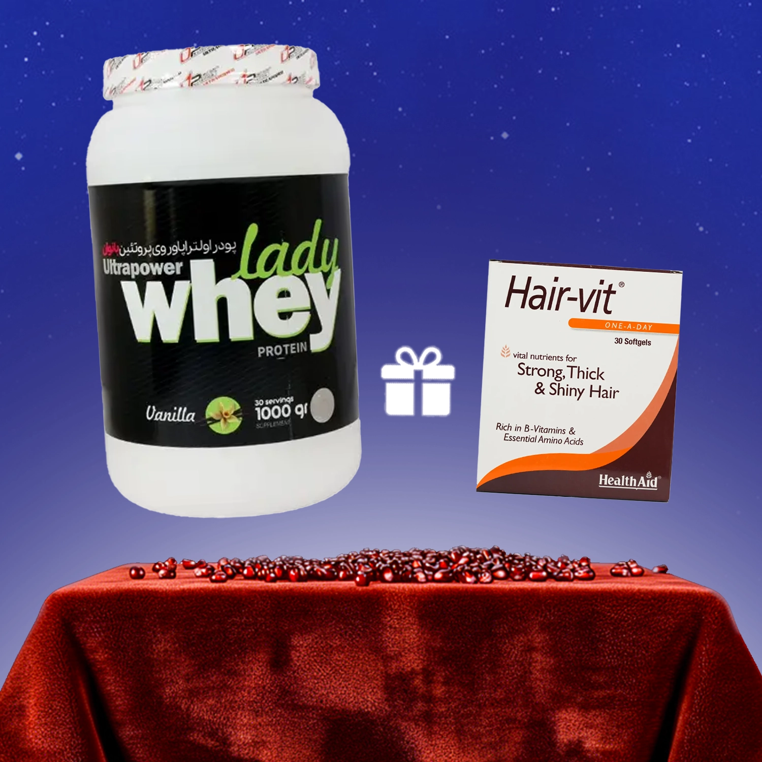 پودر پروتئین وی بانوان اولترا پاور پگاه + هدیه: کپسول هیرویت هلت اید