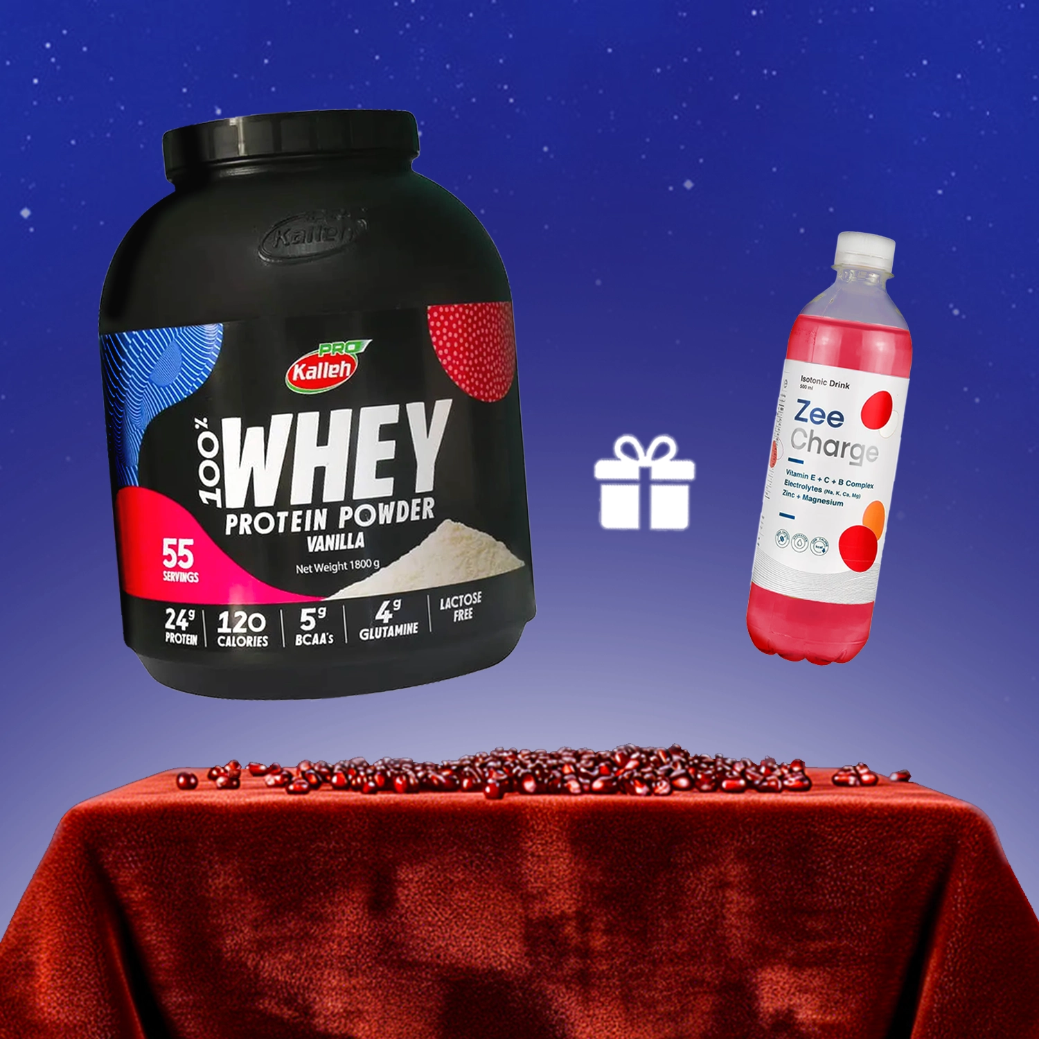 پودر پروتئین وی وانیلی کاله وزن 1800 گرم+ هدیه: نوشیدنی انار ایزوتونیک زی شارژ