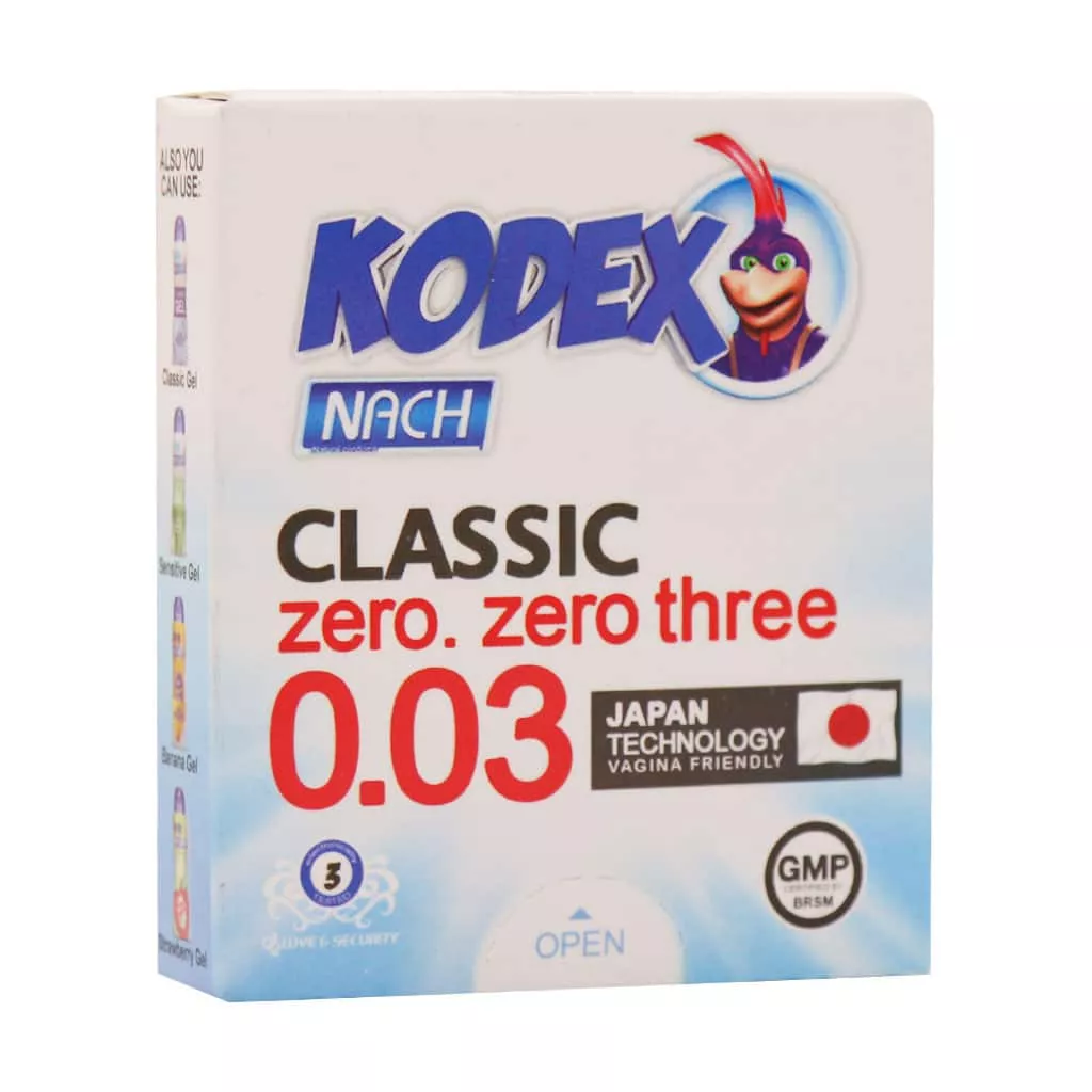 کاندوم فوق العاده نازک 03 کدکس مدل 30 میکرون بسته 3 عددی