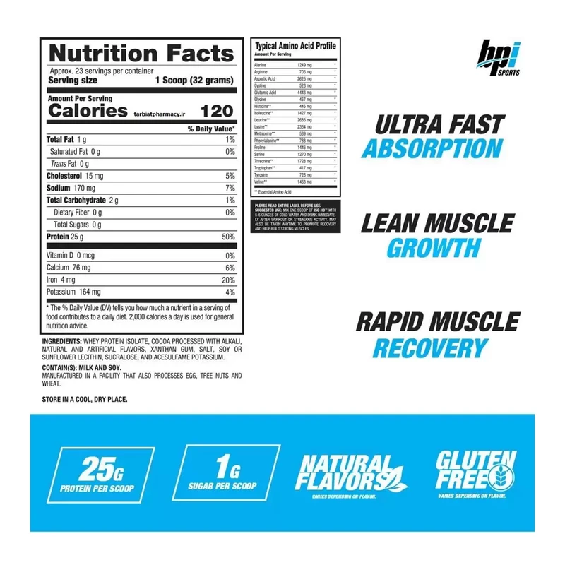 پودر پروتئین ایزو اچ دی بی پی آی اسپورت 736 گرم 1