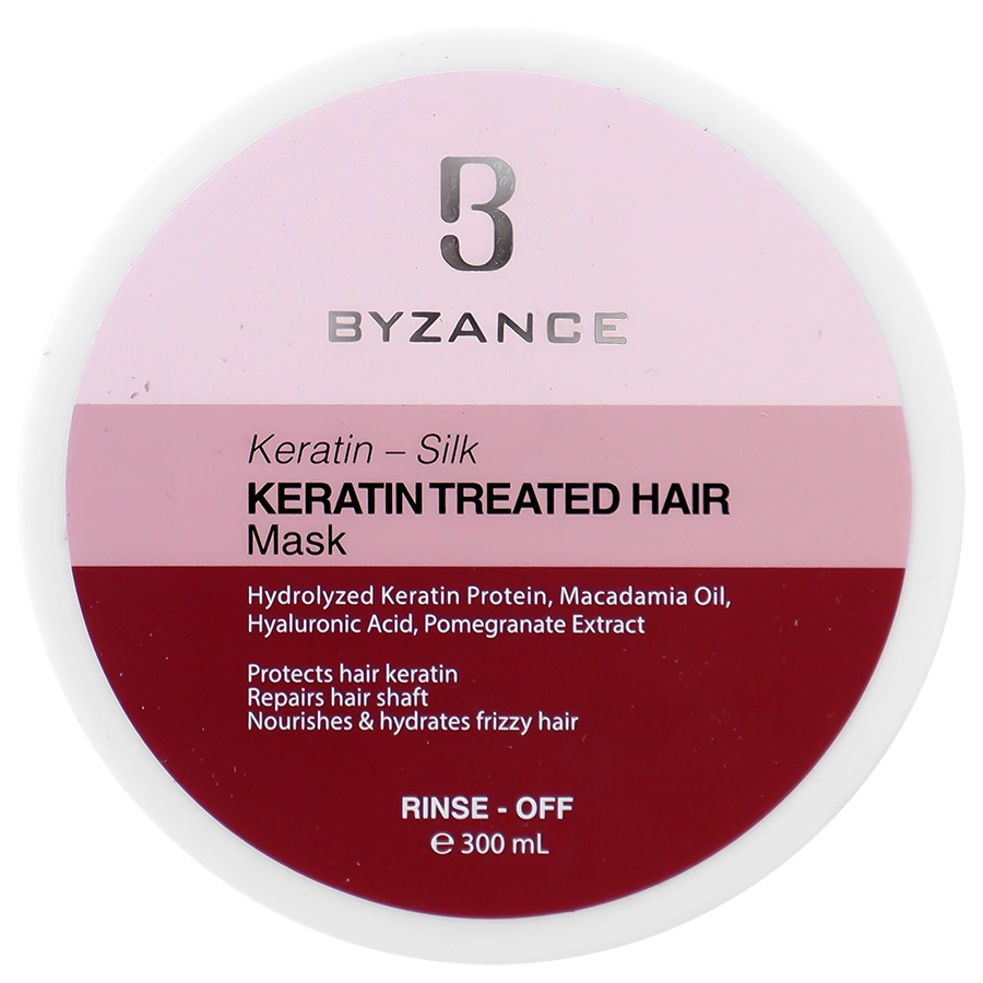 ماسک مو داخل حمام بیزانس مناسب موهای کراتینه و رنگ شده حجم 300 میلی لیتر