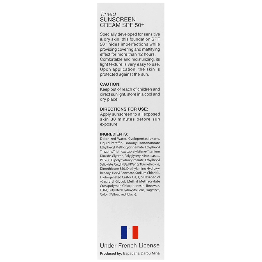 کرم ضد آفتاب رنگی بیزانس SPF50 مناسب پوست خشک حجم 40 میلی لیتر 1