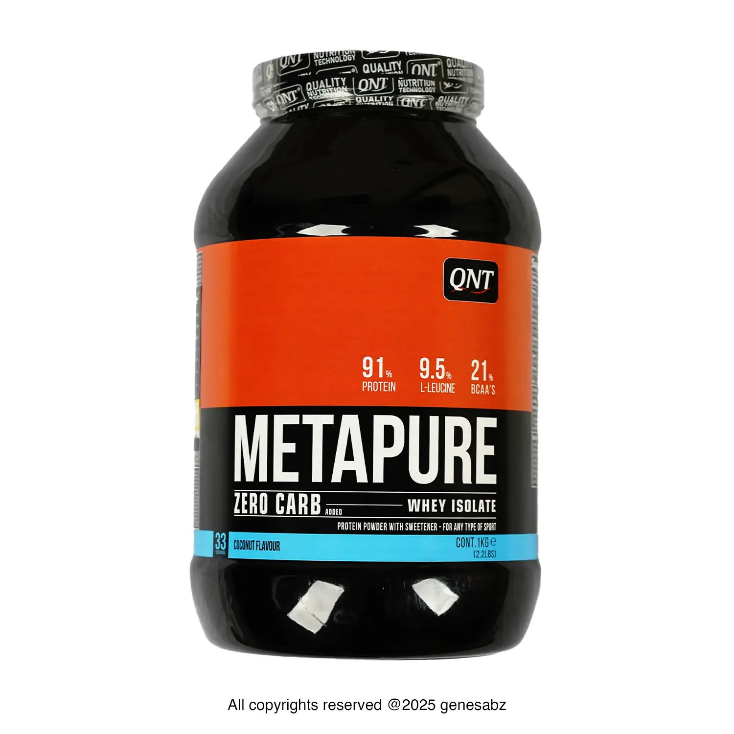 پودر پروتئین وی ایزوله متاپیور زیرو کرب کیو ان تی وزن 1000 گرم