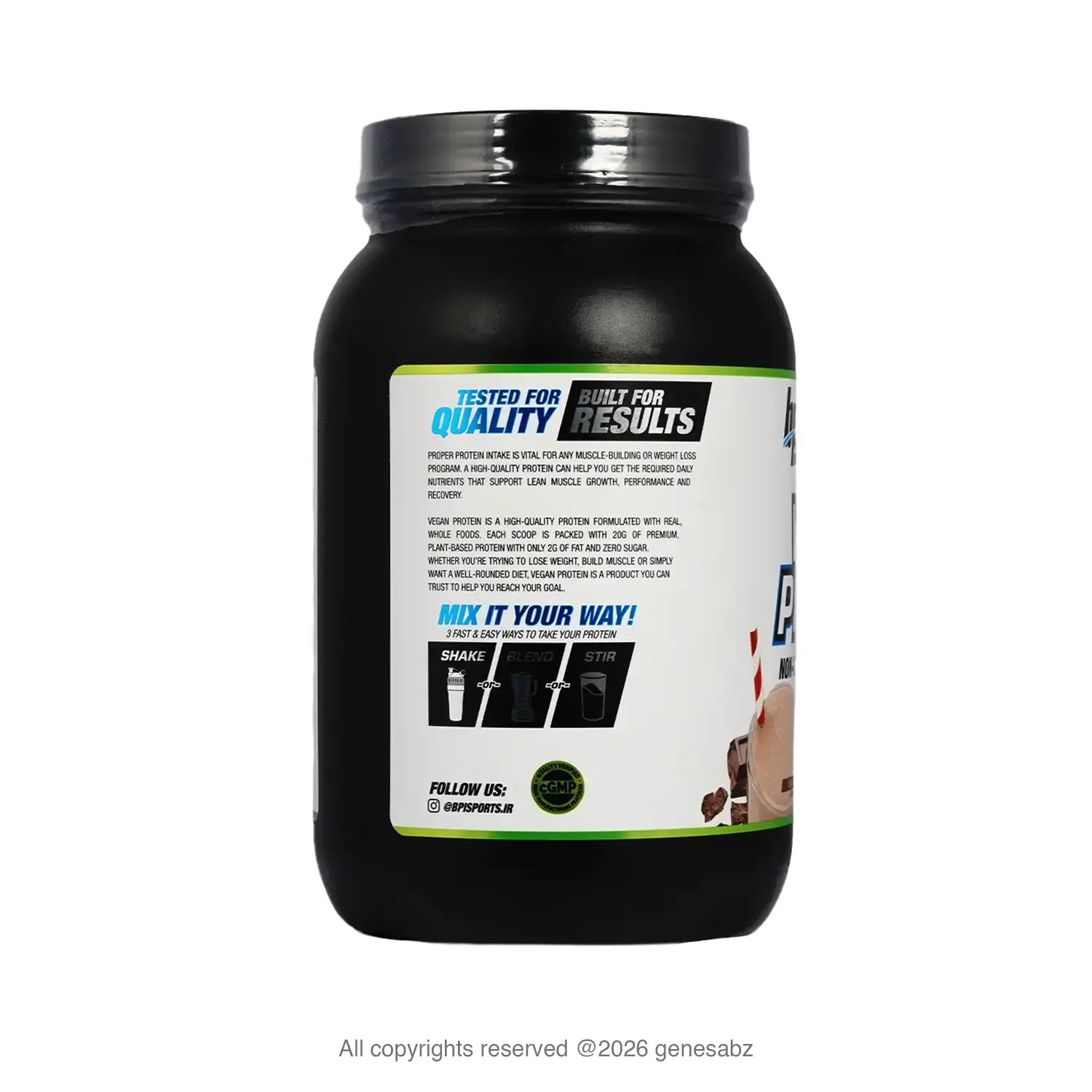 پروتئین گیاهی بی پی ای اسپرت وزن ۸۹۸ گرم 2