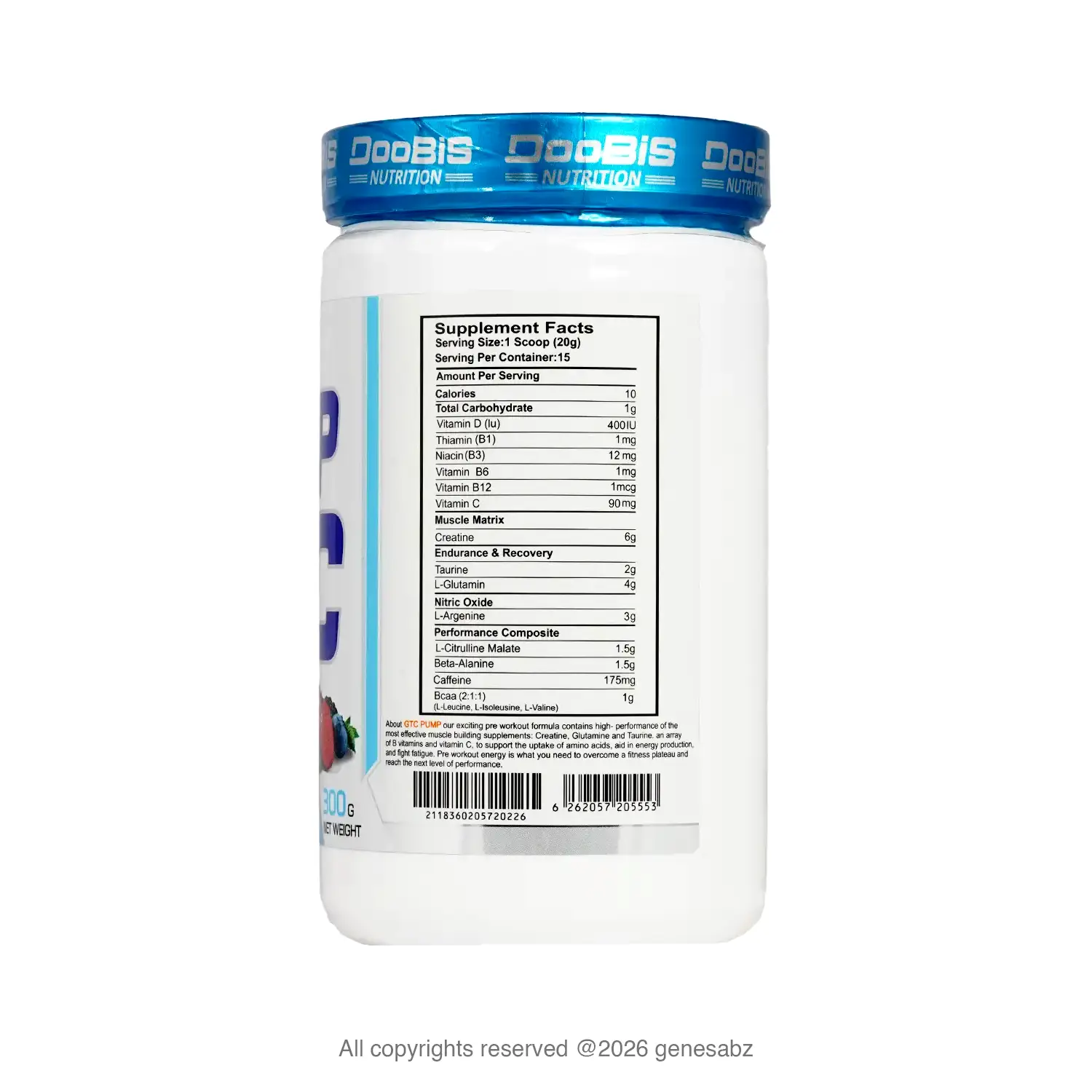 پودر پمپ جی تی سی دوبیس وزن 300 گرم 0