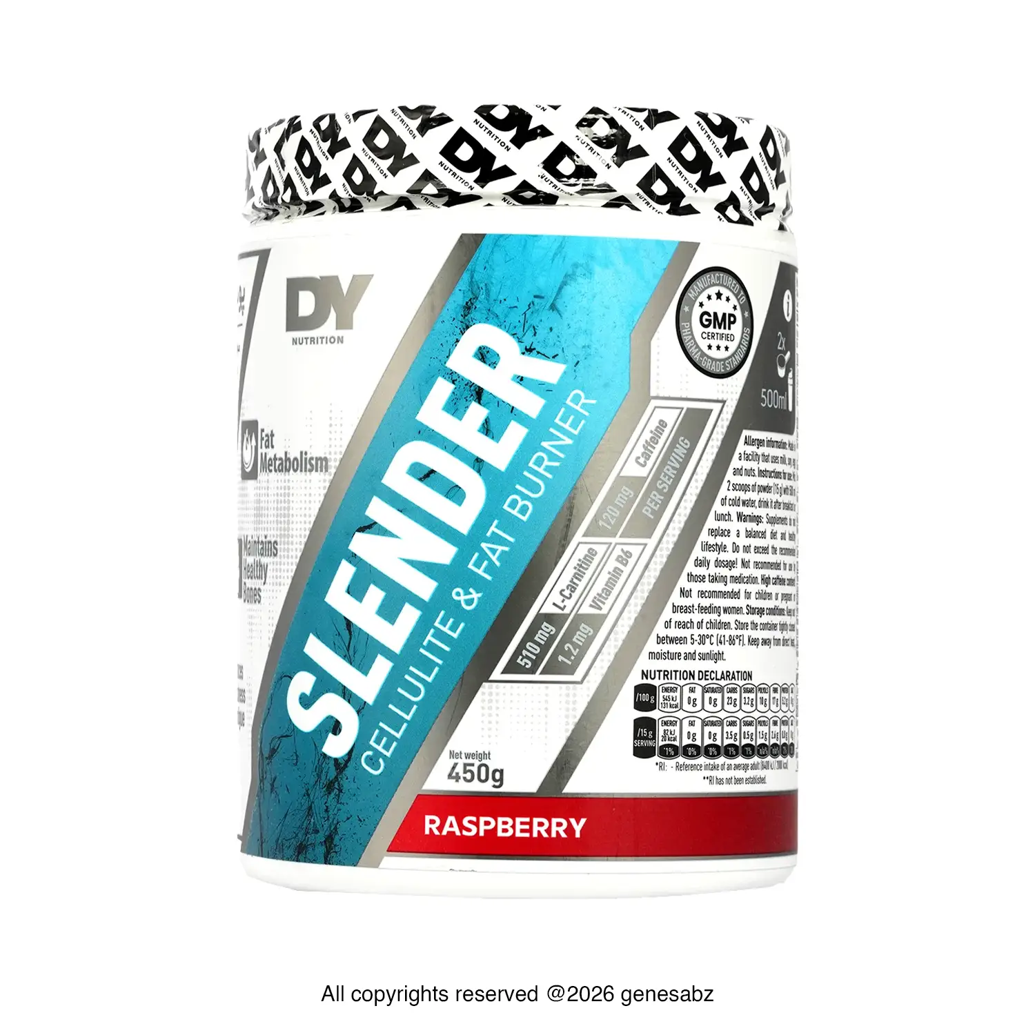 پودر اسلندر انتی سلولیت و فت برنر دوریان یتس (دی وای | DY) 450 گرمی