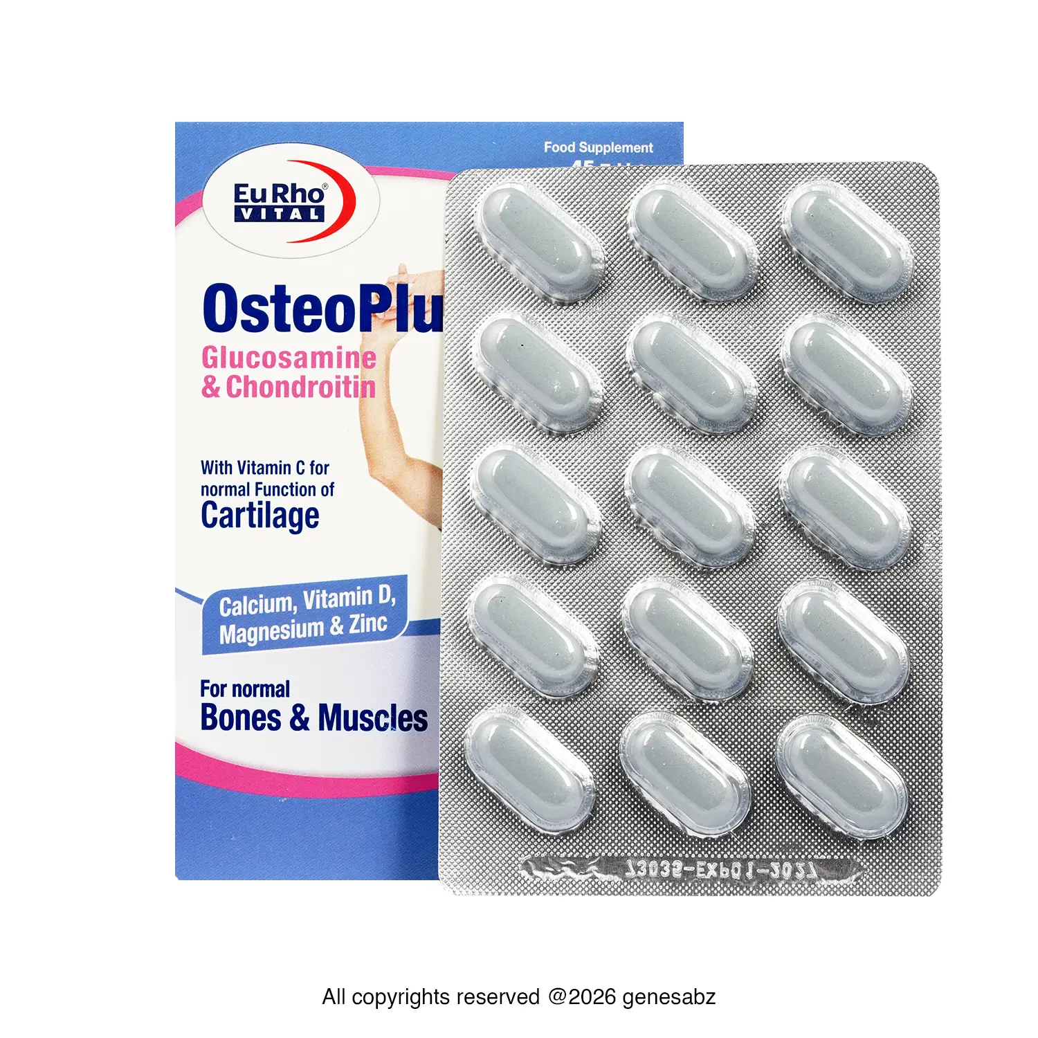 قرص استئوپلاس یوروویتال بسته ۴۵ عددی