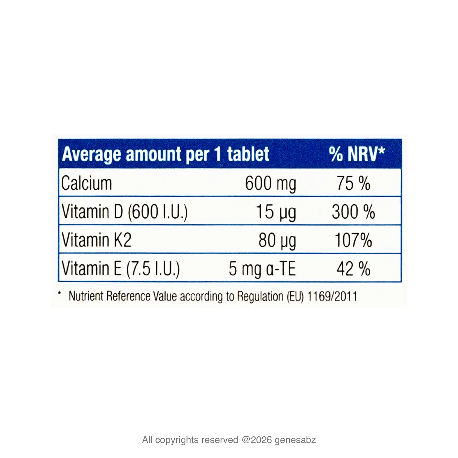 قرص کلسیم و ویتامین D3 یوروویتال بسته 50 عددی 5