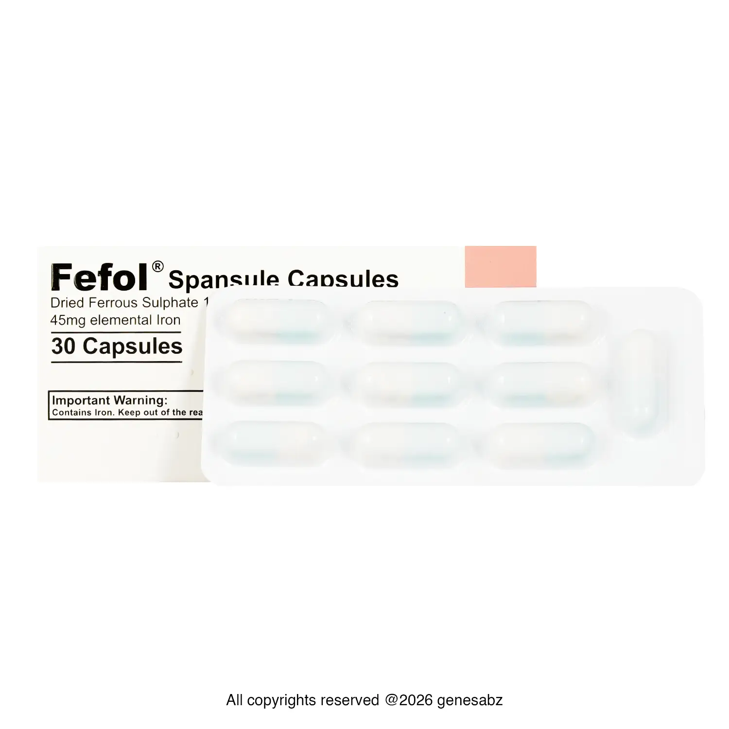 کپسول آهن ففول اینترافارم بسته 30 عددی
