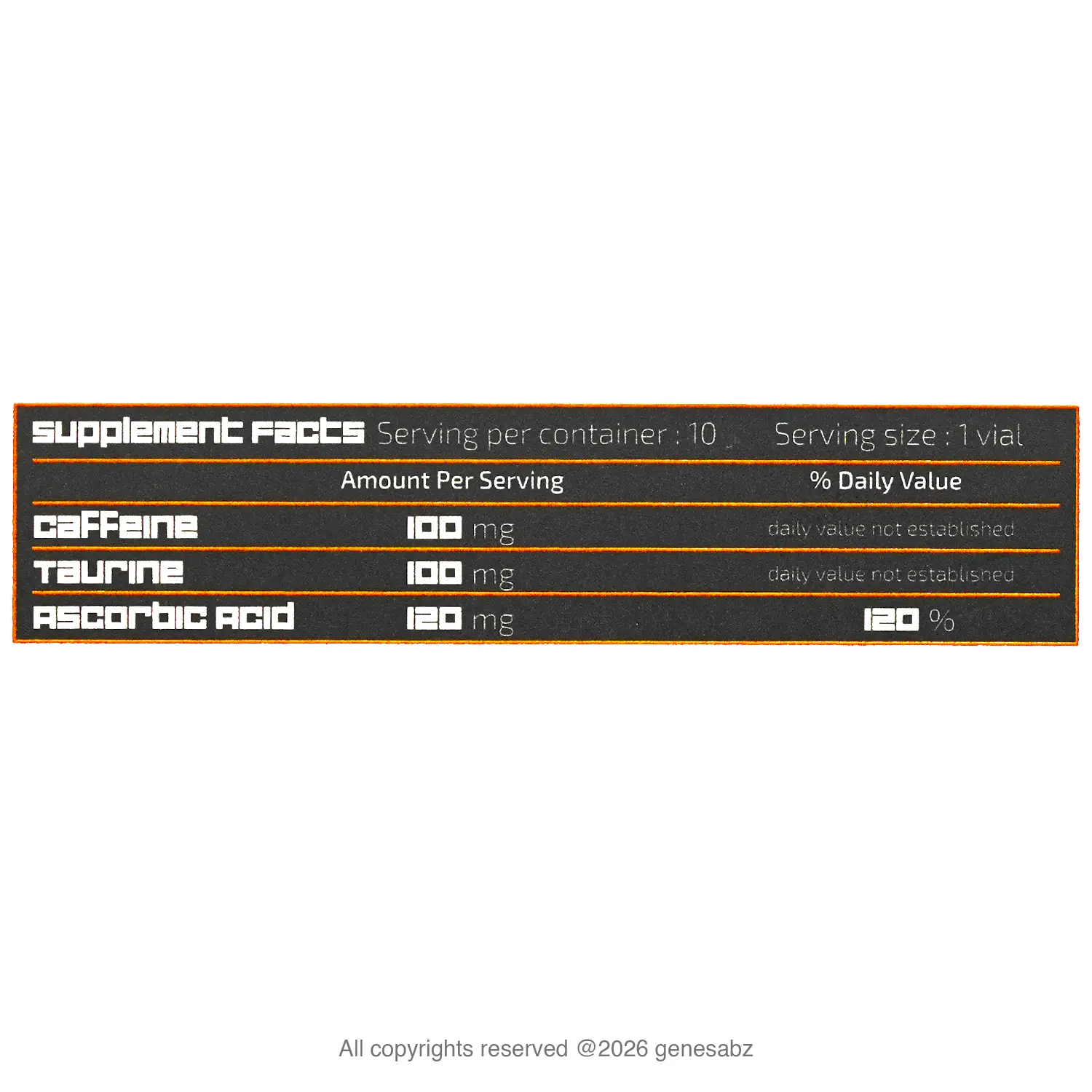 ویال خوراکی کافئین تائورین 100 میلی گرم زی پاد بسته 10 عددی 2