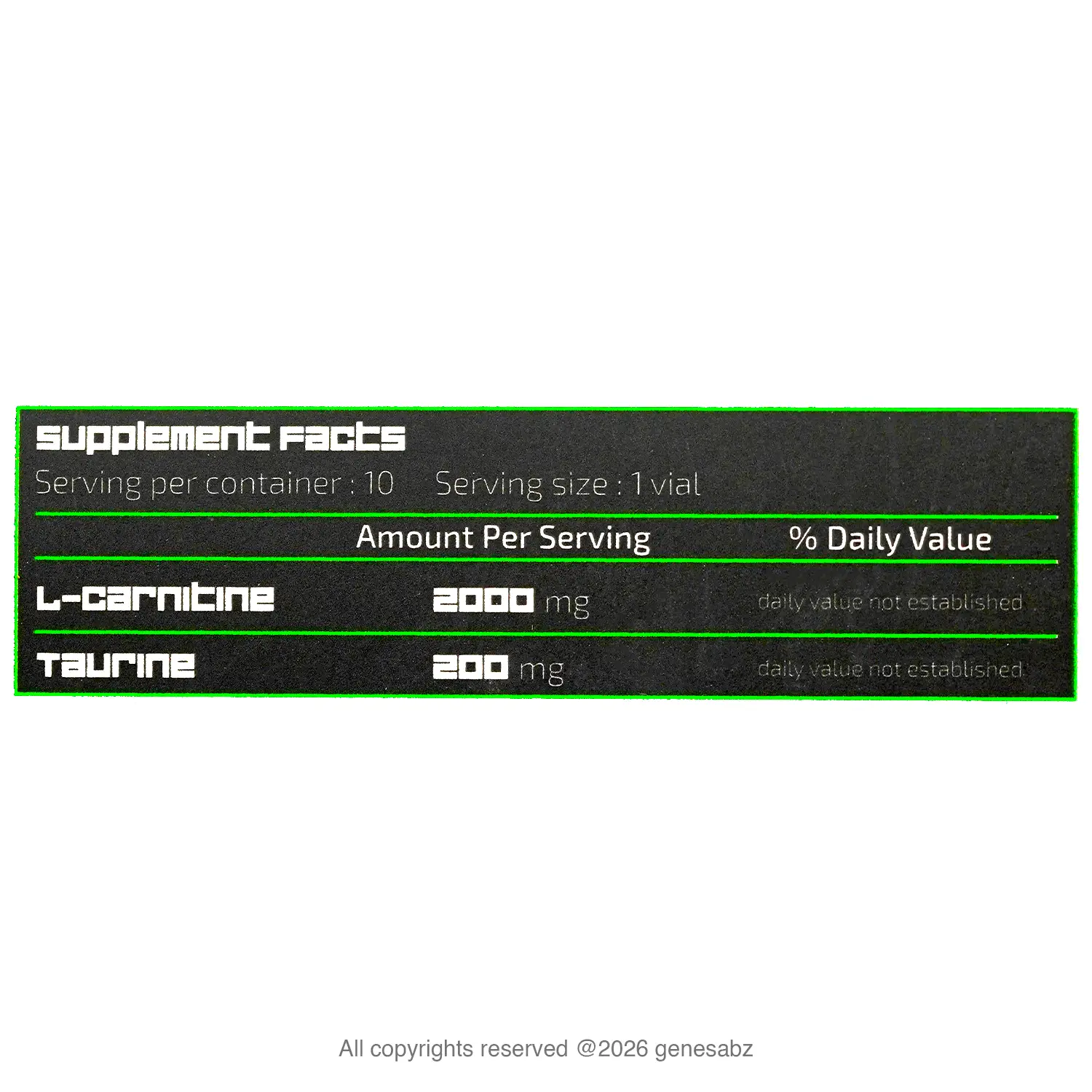 ویال خوراکی ال کارنیتین 2000 میلی گرم تائورین زی پاد بسته 10 عددی 2
