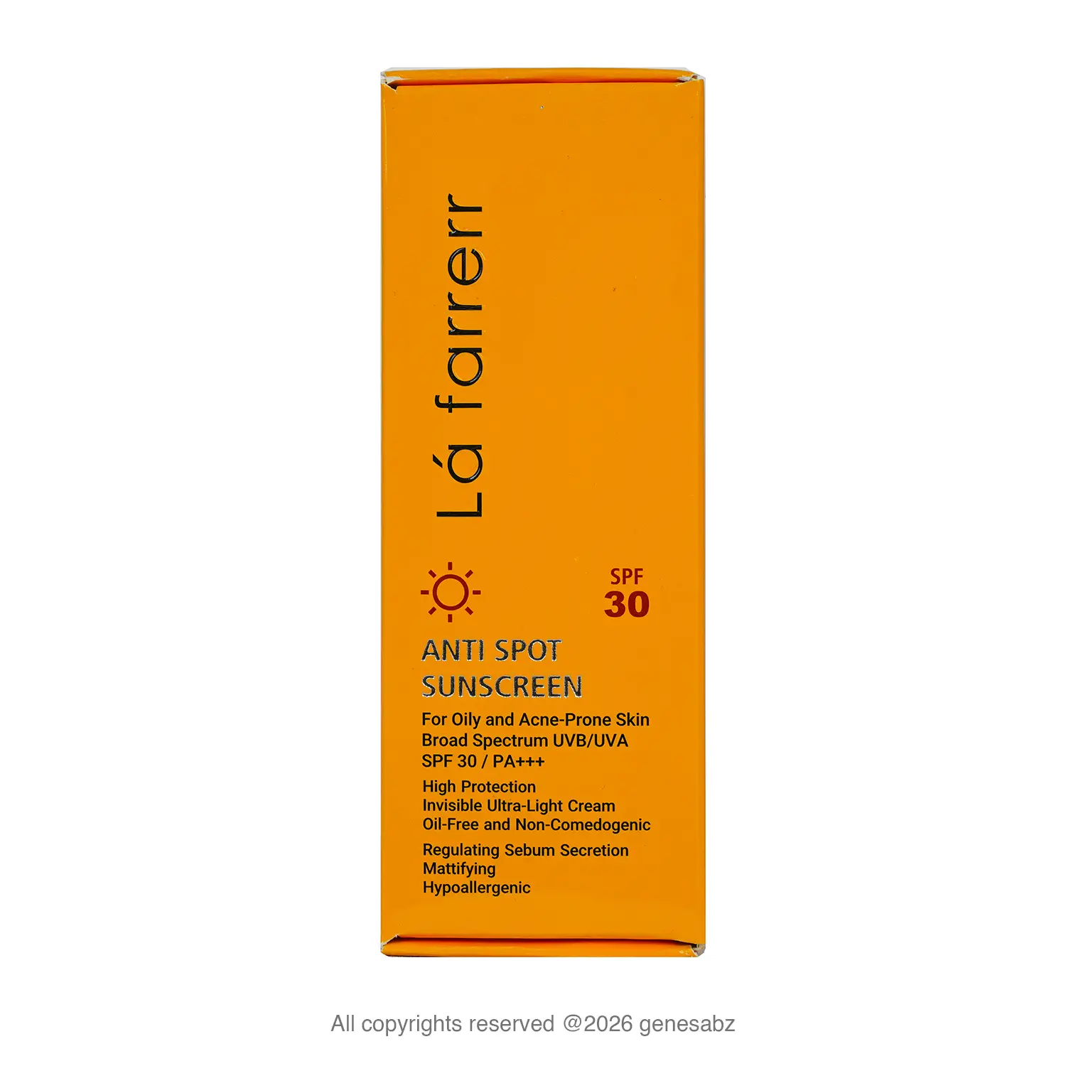 کرم ضد آفتاب و ضد لک بی رنگ لافارر مدل SPF30 مناسب پوست خشک 1