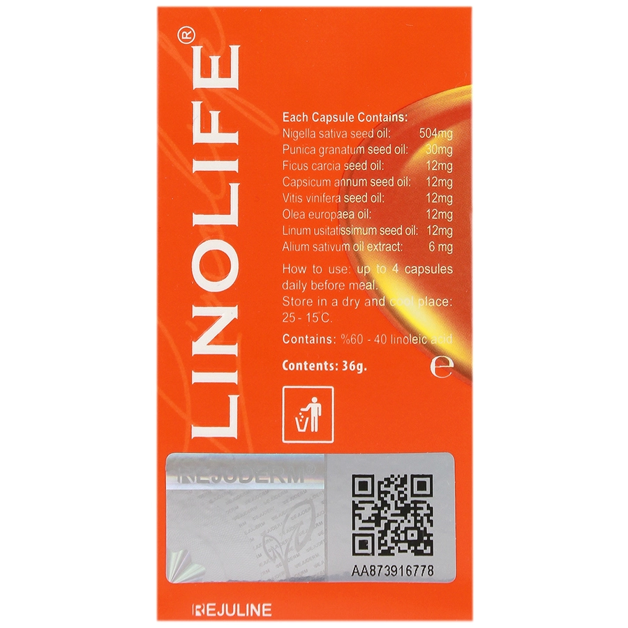 کپسول لینولایف رژولاین آلفا بسته 60 عددی 0