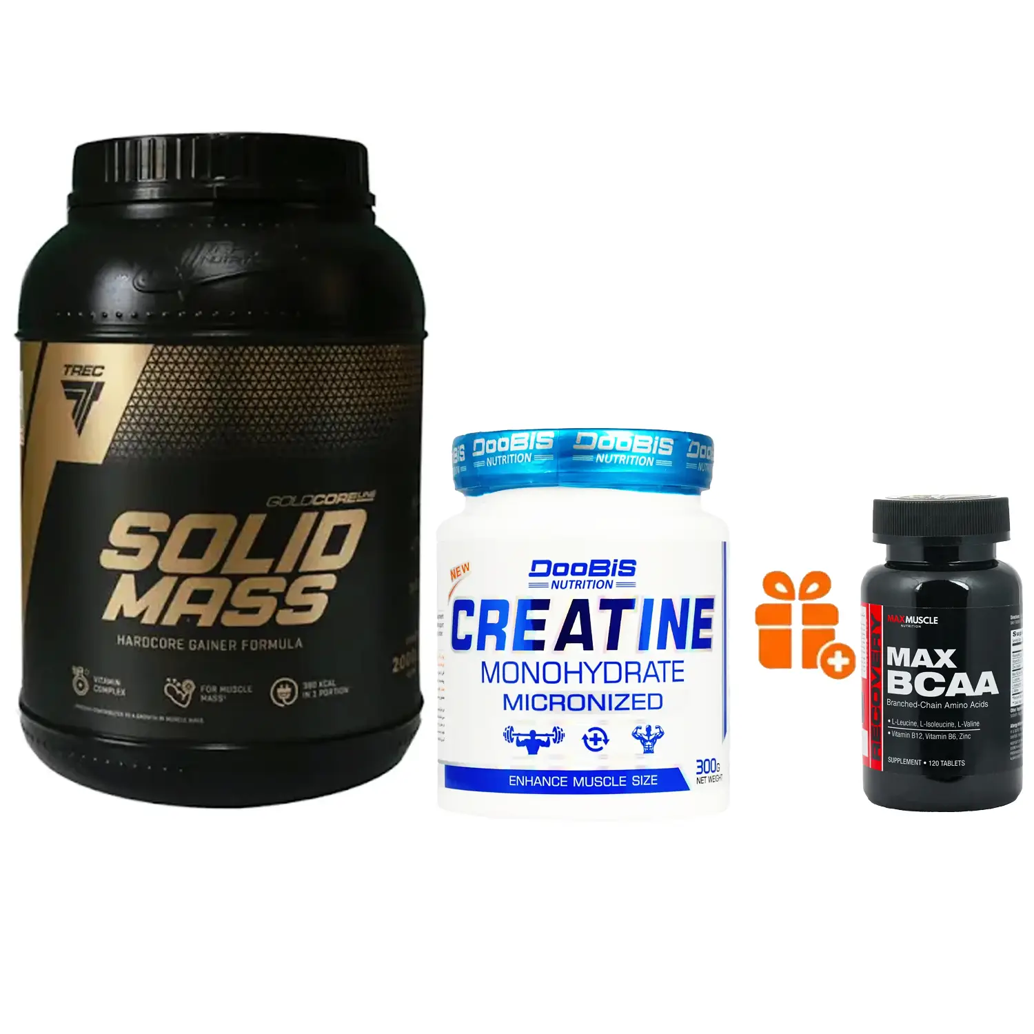 پودر سولید مس گلد ترک نوتریشن وزن 3000 گرم + پودر کراتین مونوهیدرات 100% دوبیس وزن 300 گرم + هدیه: قرص مکس بی سی ای ای مکس ماسل بسته 120 عددی