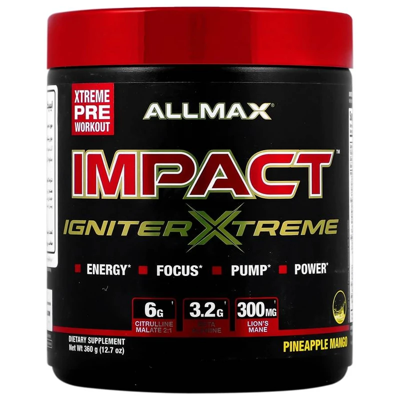 پودر ماسل مس 3000 کیو ان تی با طعم شکلات وزن 4500 گرم + پودر پمپ ایمپکت ایگنایتر اکستریم آلمکس وزن 360 گرم + هدیه: قرص مولتی ویتامین مینرال کارن بسته 60 عددی 1