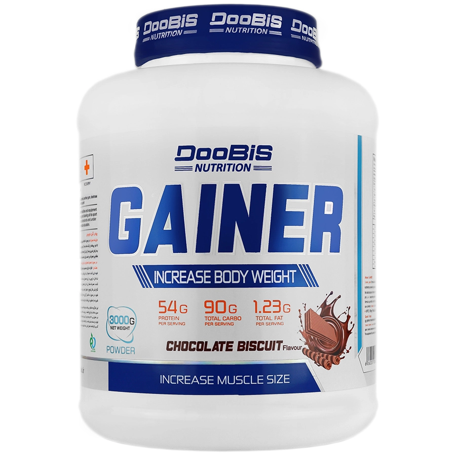 پودر گینر دوبیس وزن 3 کیلو گرم + پودر کراتین مونوهیدرات 100% دوبیس وزن 300 گرم + هدیه: سافت ژل امگا 3 کارن بسته 60 عددی 0