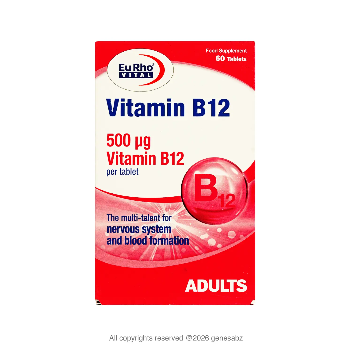 قرص ویتامین B12 یوروویتال بسته 60 عددی 1