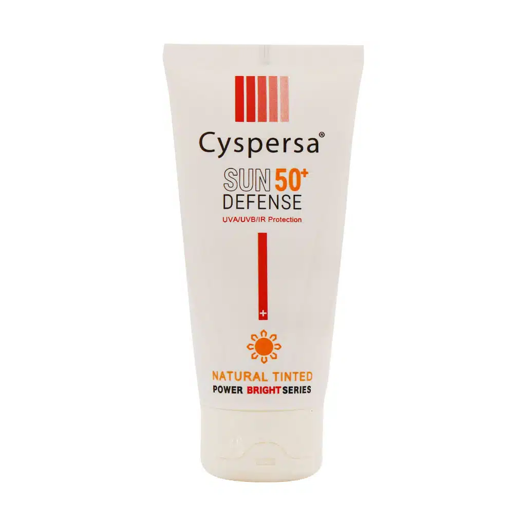 کرم ضد آفتاب رنگی روشن کننده SPF50 سیسپرسا مدل دفنس حجم ۵۰ میلی لیتر