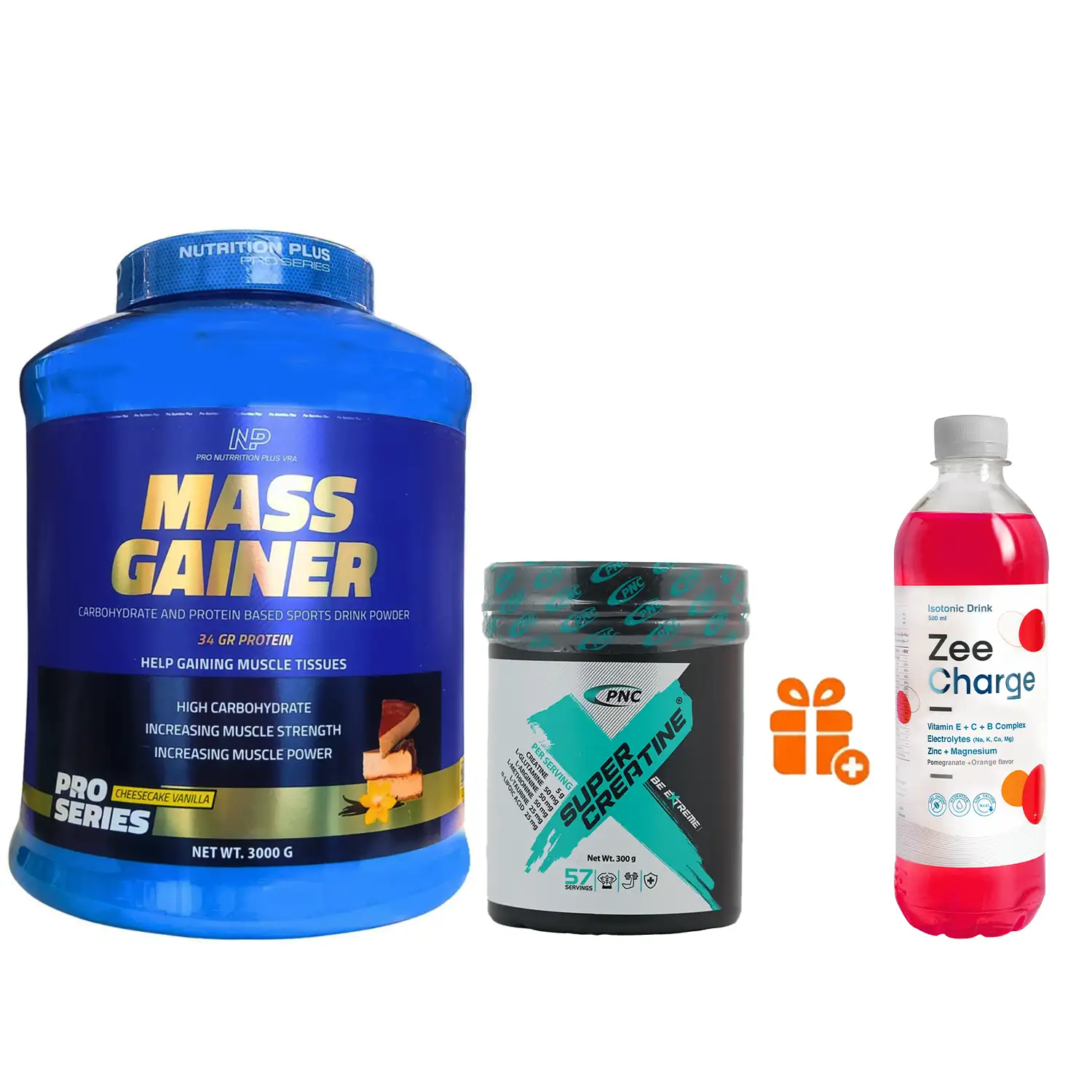 پودر مس گینر نوتریشن پلاس وزن 3 کیلوگرم + پودر سوپر کراتین کارن وزن 300 گرم
