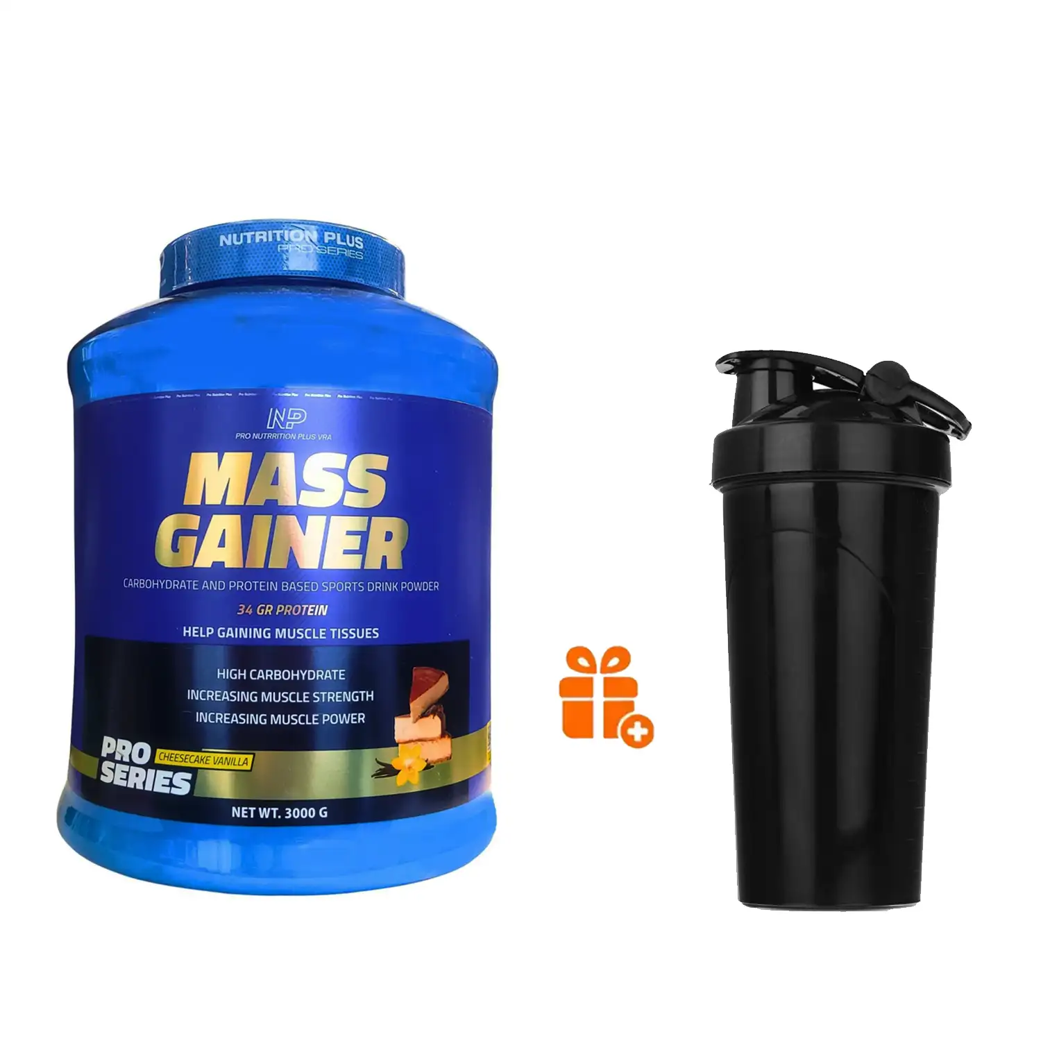 پودر مس گینر نوتریشن پلاس وزن 3 کیلوگرم + شیکر