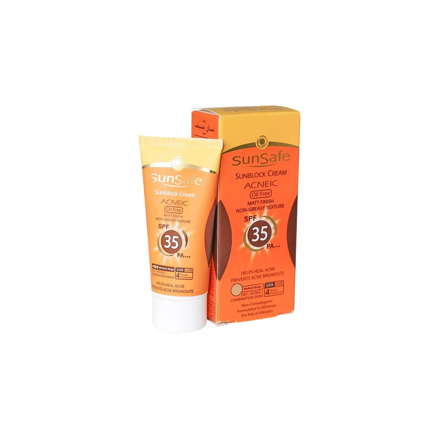 کرم ضد آفتاب رنگی سان سیف با spf50 فاقد چربی