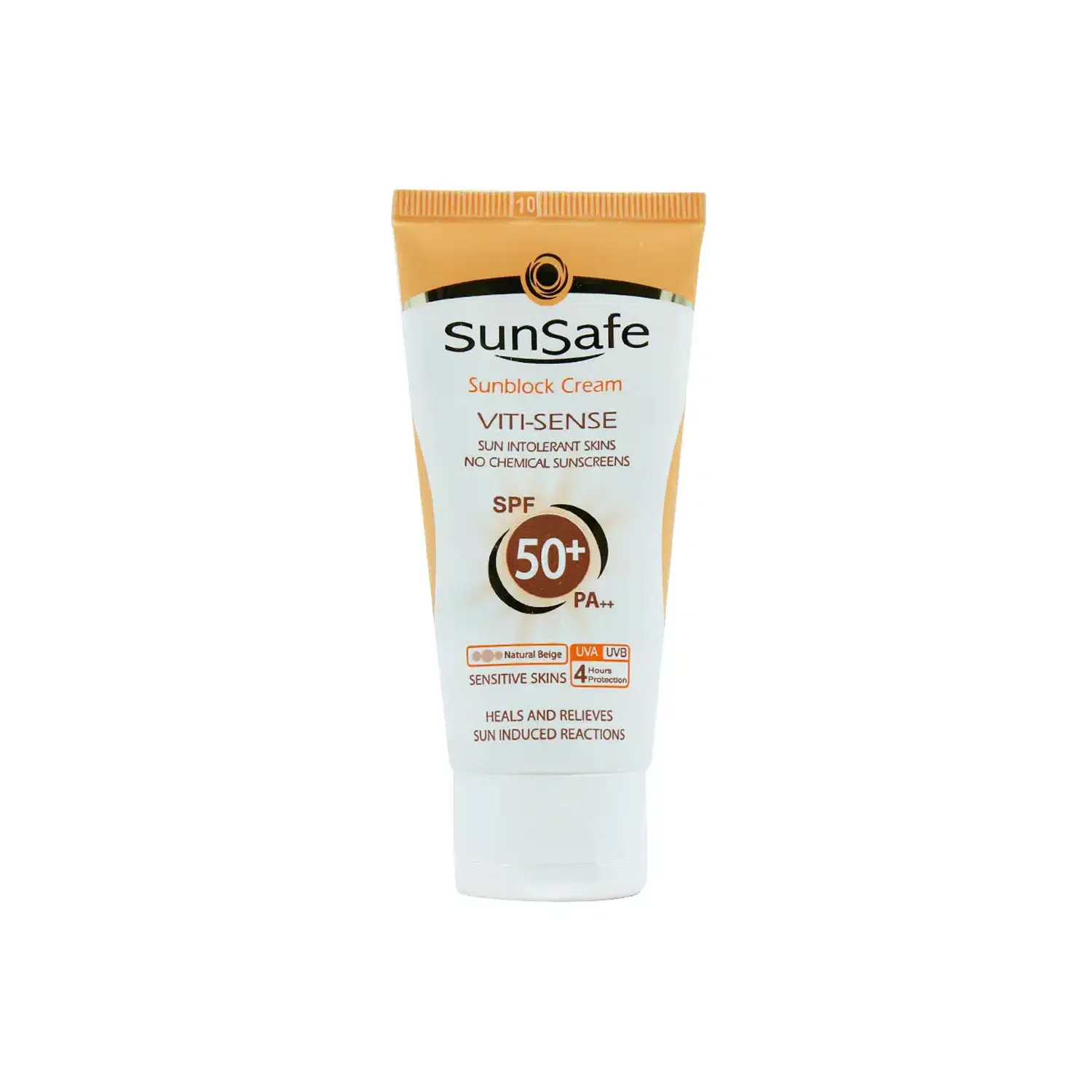 کرم ضد آفتاب رنگی سان سیف  فاقد جاذب های شیمیایی با +SPF50