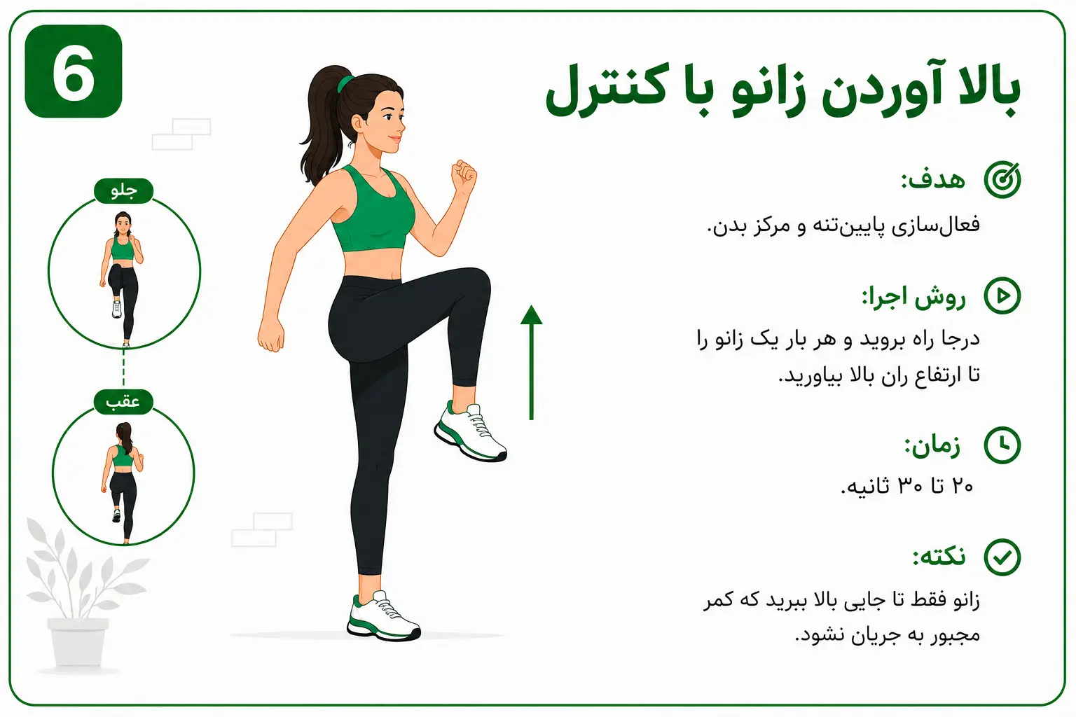 بالا اوردن زانو با کنترل